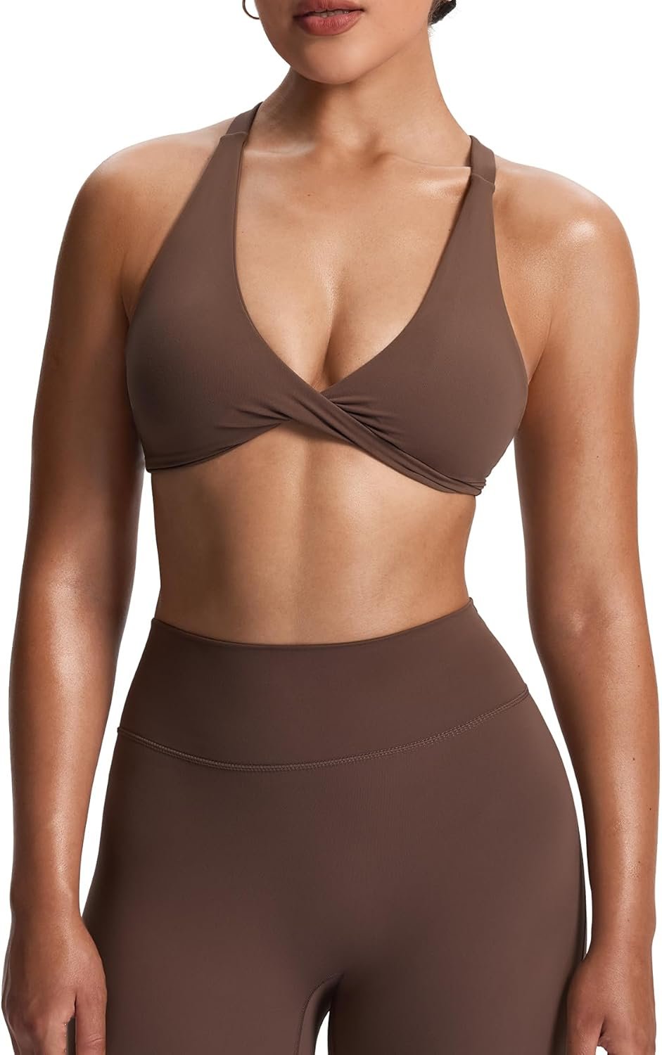 Aoxjox Women’s Workout Sports Bras Fitness Satara Low Impact Bra Yoga Crop Tank