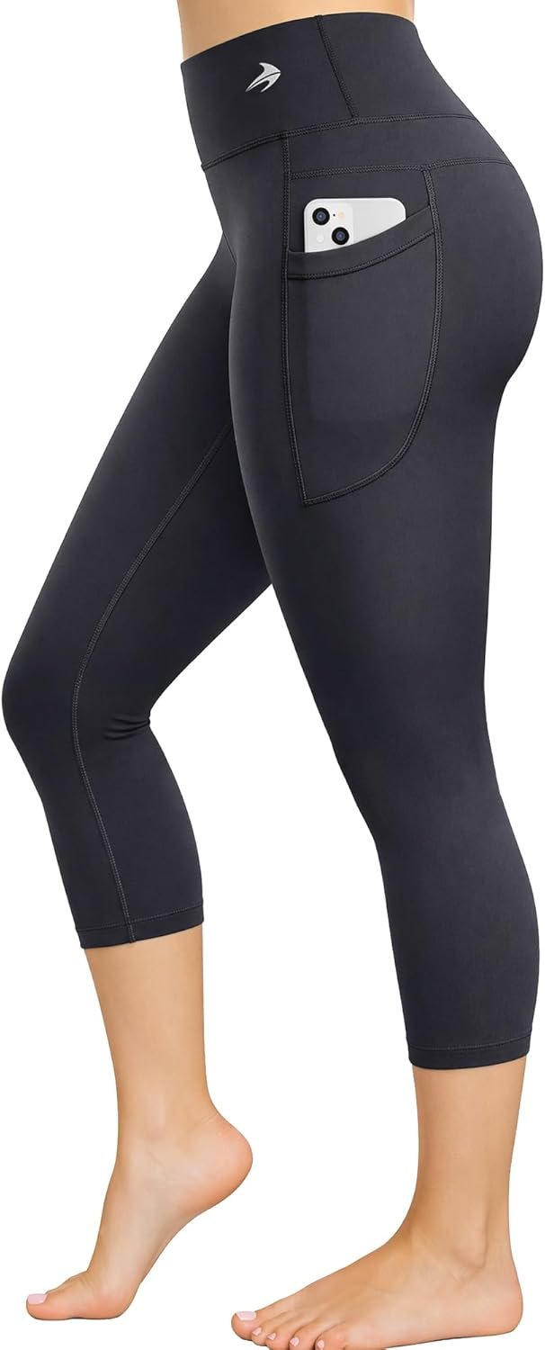 CompressionZ High Waisted Capri Compression Leggings for Women Tummy Control – Workout, Gym, Pilates, Travel, Yoga Pants