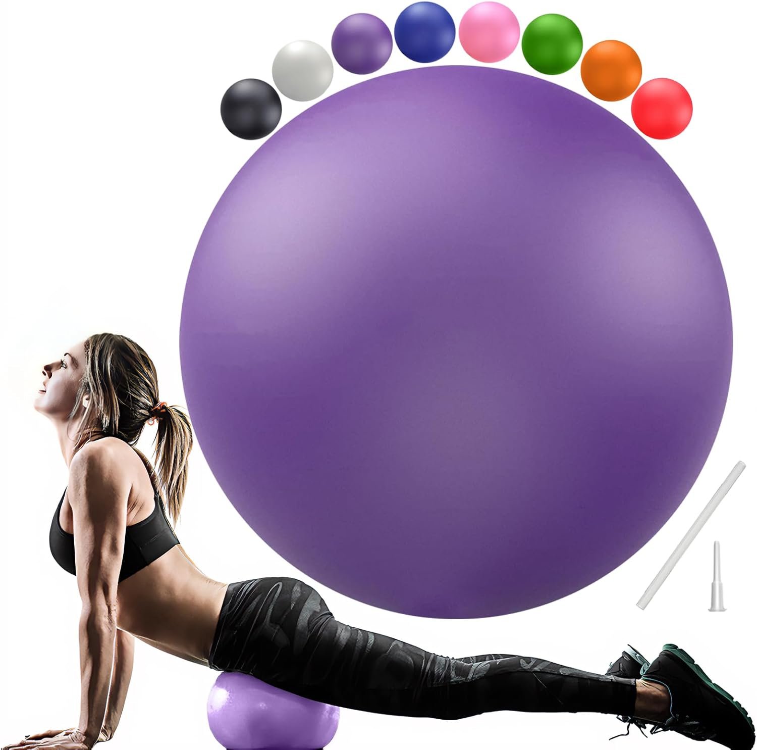 PL-0003 Soft Exercise Ball, Anti-Burst Yoga Ball Chair Supports 2200lbs PL-0003