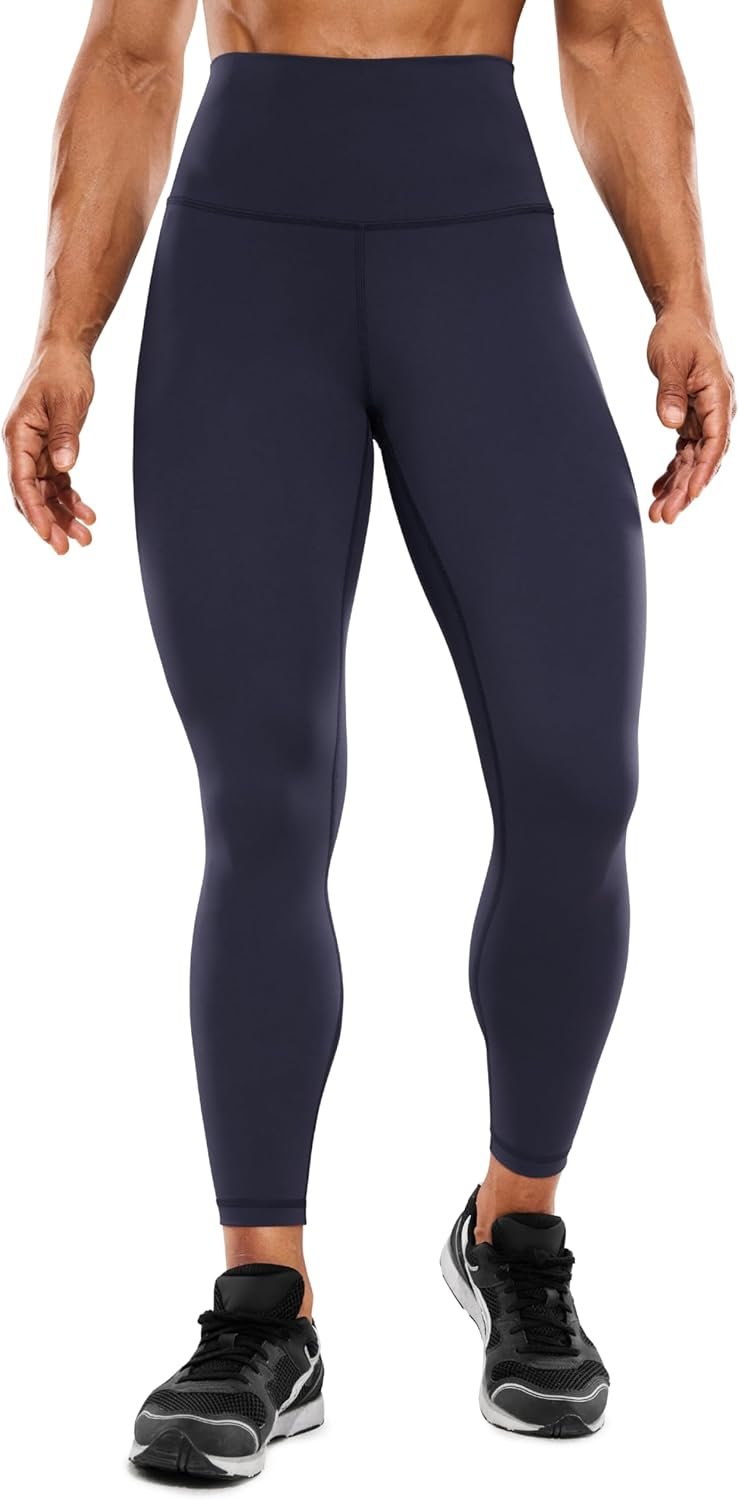 CRZ YOGA Women’s Hugged Feeling Compression Leggings 25 Inches – Thick High Waisted Tummy Control Workout Pants Tights