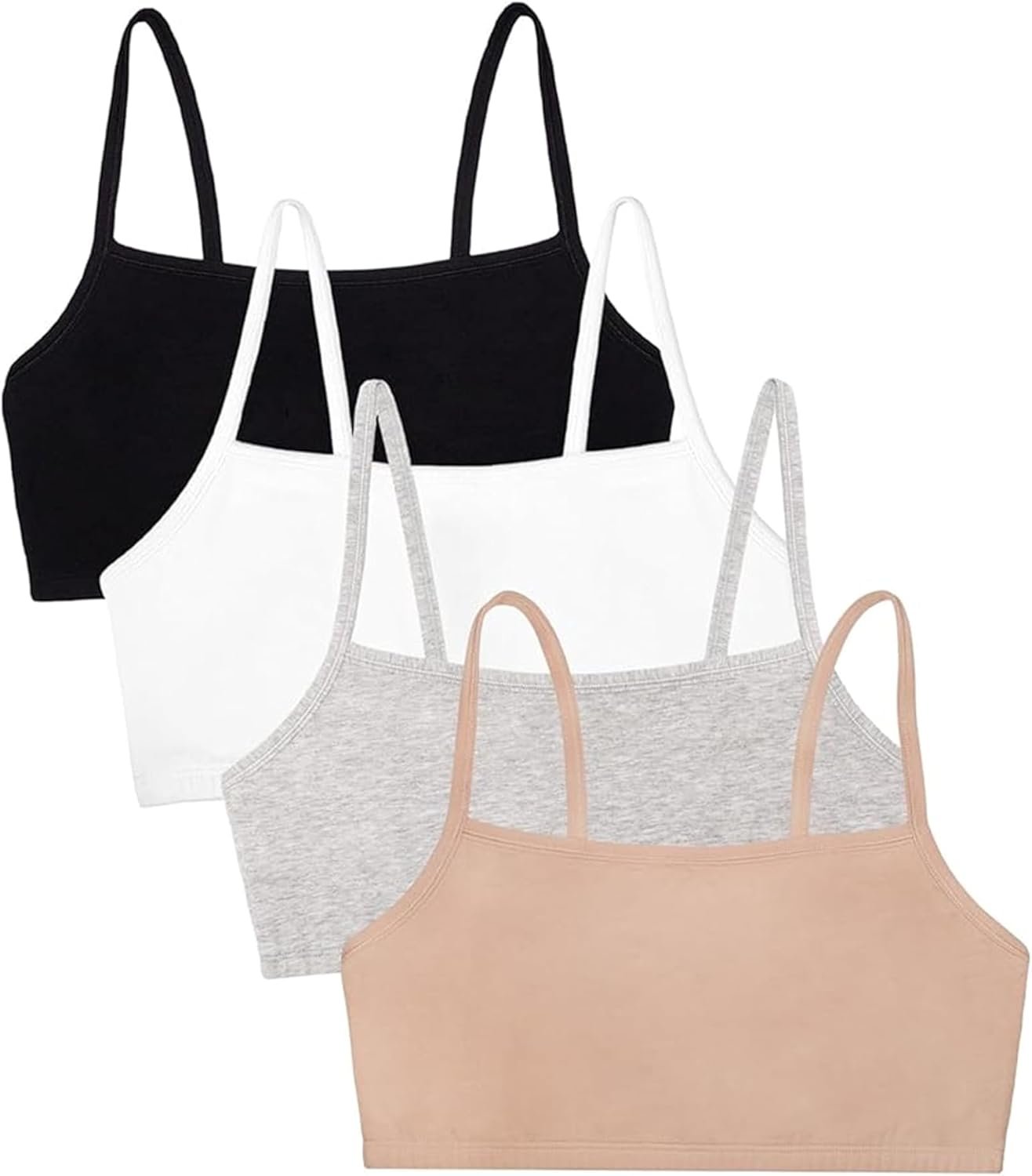 Fruit of the Loom Women’s Spaghetti Strap Cotton Pullover Sports Bra Value Pack