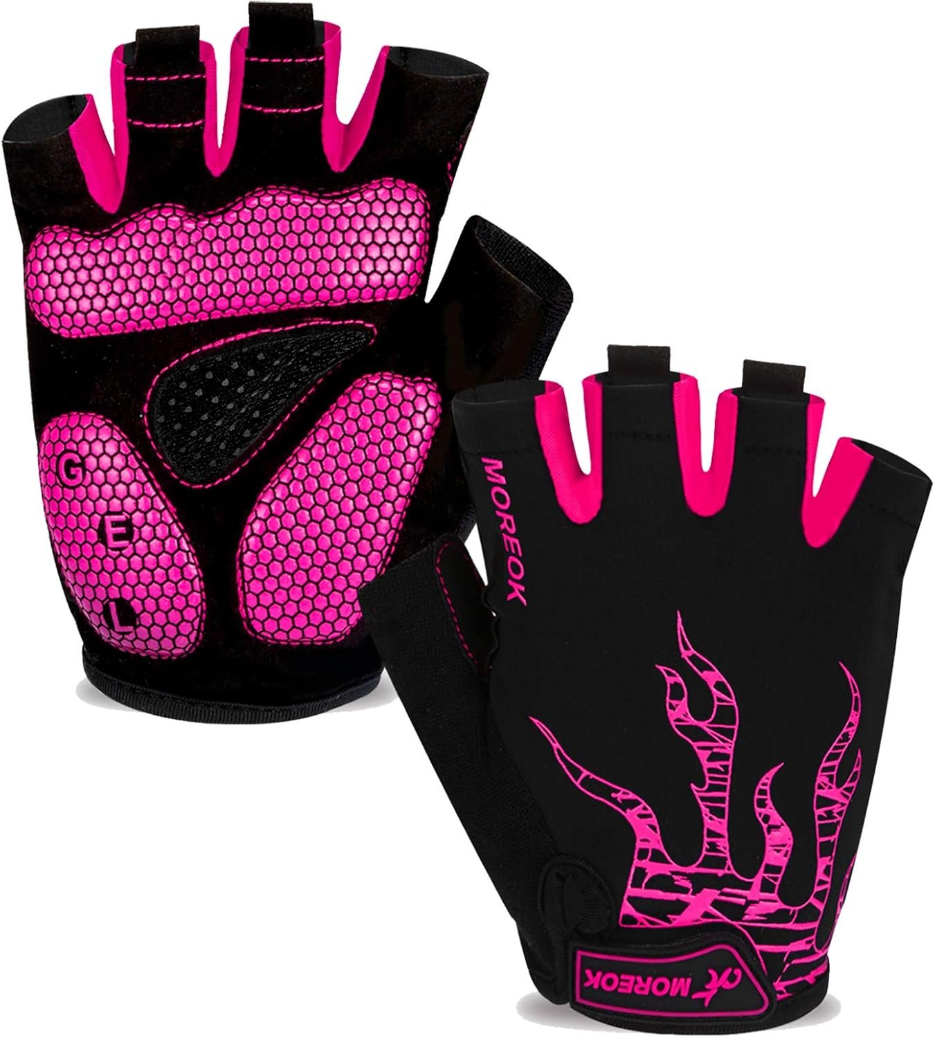 MOREOK Cycling Gloves Bike Gloves for Men/Women-[5MM Gel Pad] Half Finger Bicycle Biking Gloves for Cycling/Weight Lifting/Gym/Motorcycle/Rowing/Outdoor Sports