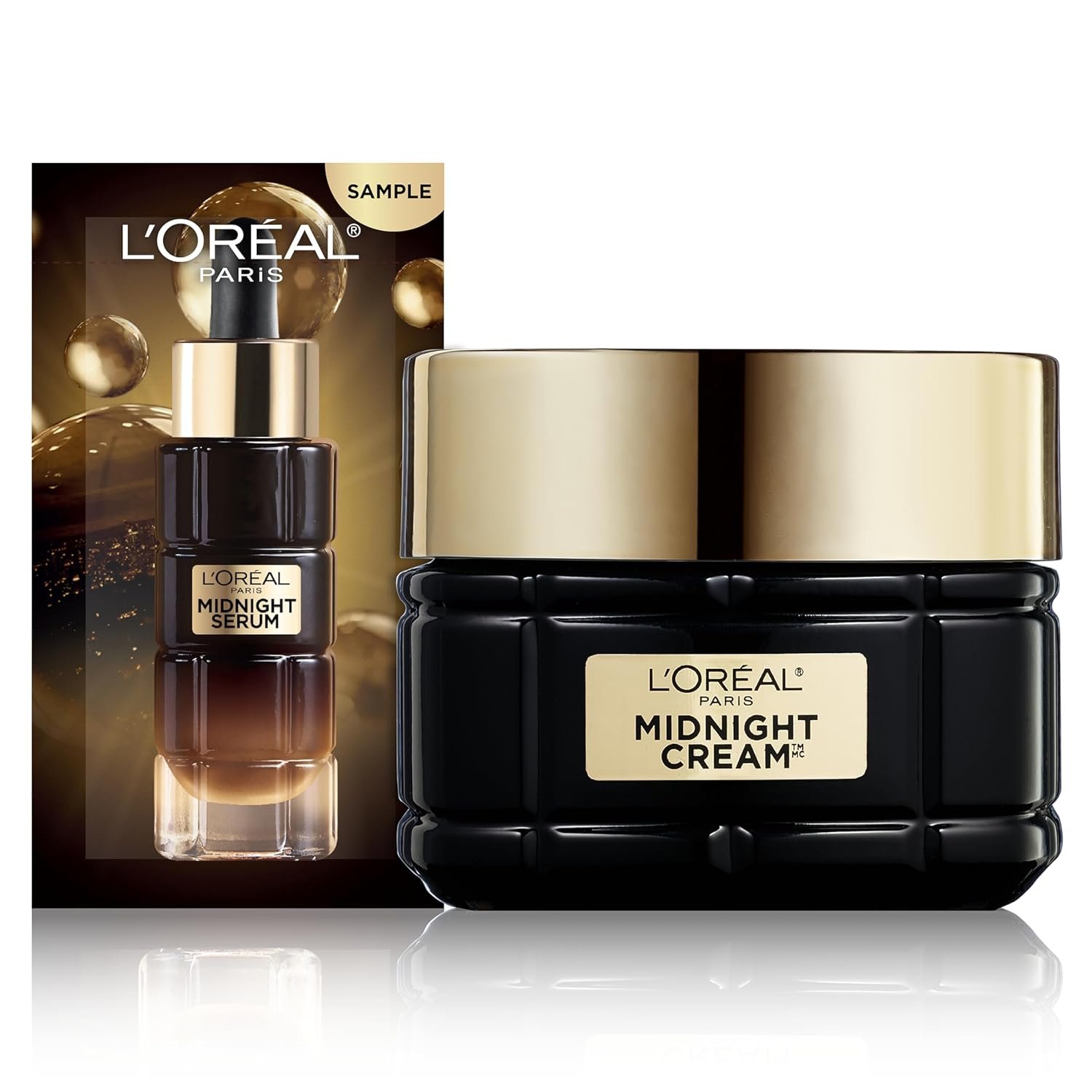 L’Oreal Paris Age Perfect Anti-Aging Midnight Cream, Face Moisturizer with Shea Butter to Reduce Wrinkles and Firm Skin, 1.7oz + Serum Sample