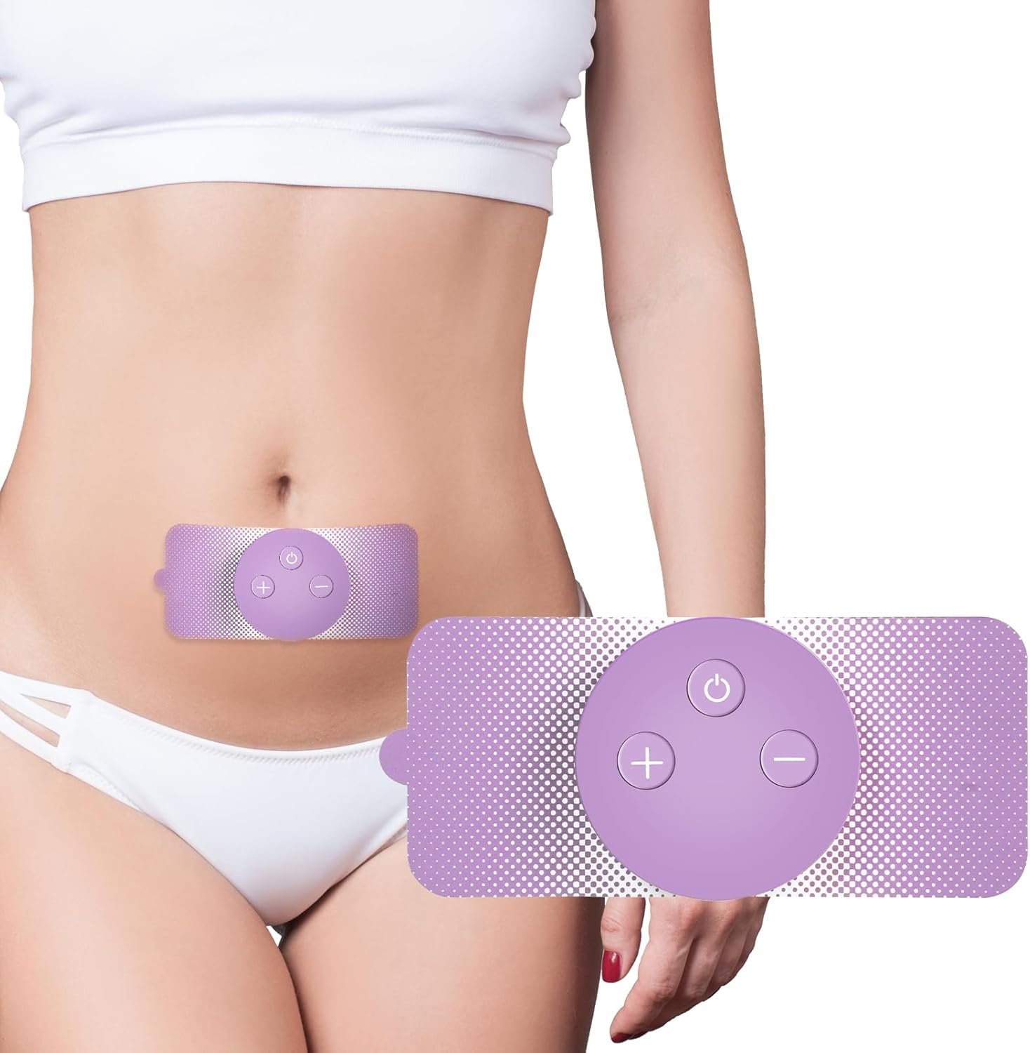 JUSTWILL Wireless Portable Period Cramps Pain Relief Simulator with 3 Modes 30 Intensity Rechargeable TENS Unit for Menstrual Cramp Relief Home Medical Device,Gift for Women Wife Girlfriend Girl