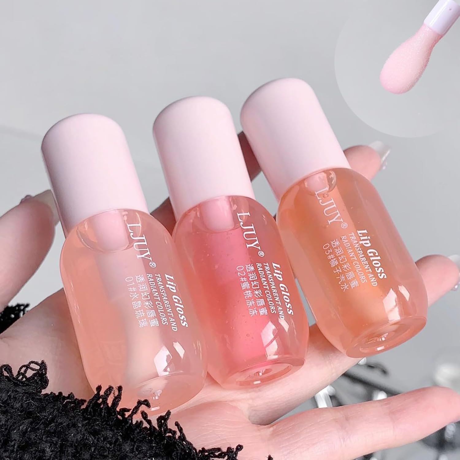 3pcs Moisturizing lip gloss,Hydrating Glossy Lip Oil Stick For Women, Lip Care For Dry & Chapped Lips, Long-Lasting Lip Moisturizer, Christmas Gift