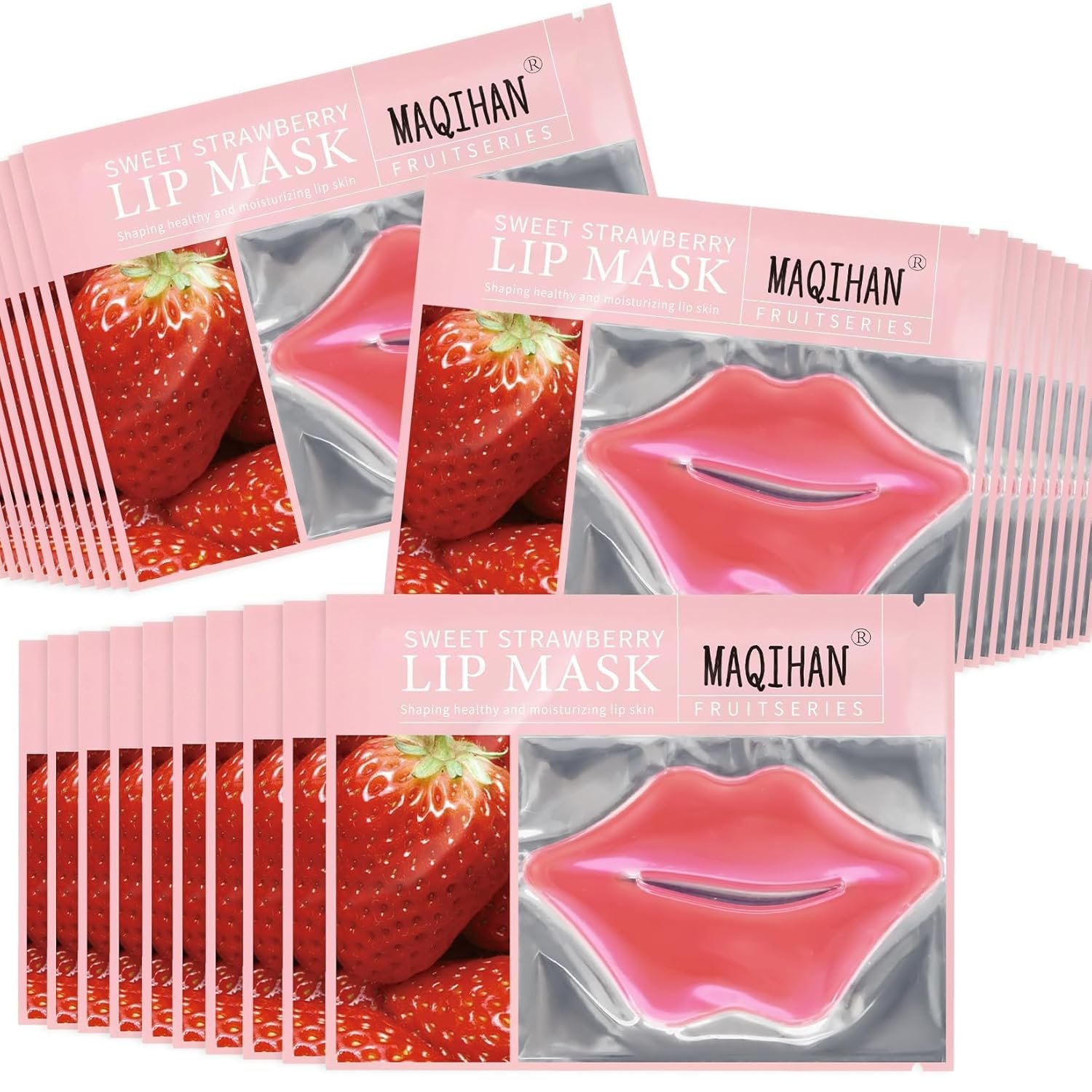 MAQIHAN 30PCS Moisturizing Lip Mask – Pink Lip Patches for Spa Daily Labial Masks Skincare Hydrating to Reduce Wrinkles Dryness Anti-wrinkle Lightens, Valentines Day Gifts Mother’s Day, Skin Care