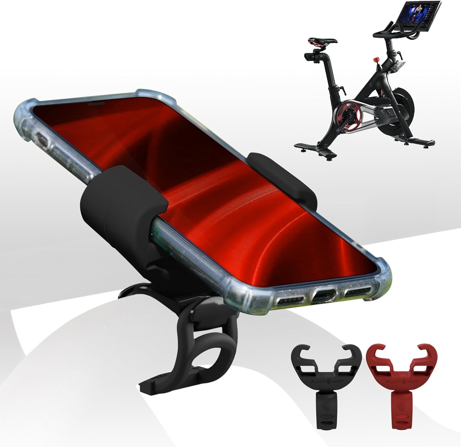 Upgraded Silicone Phone Holder Compatible with Peloton Bike Accessories – Cell Phone Mount for Stationary Exercise Bike