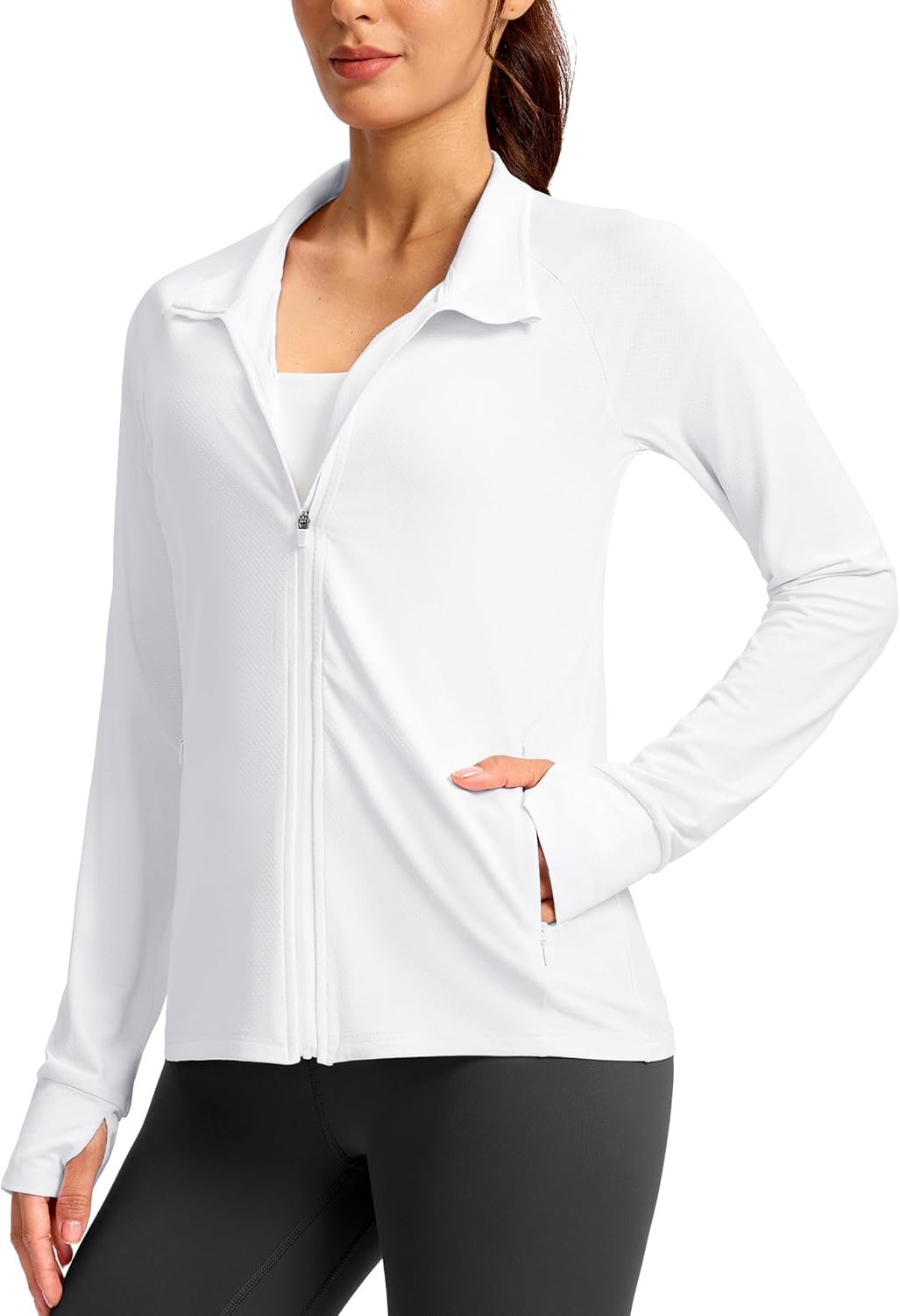 G Gradual Women’s Lightweight Athletic Jacket Sun Protection UPF 50+ Zip Up 4 Pockets Long Sleeve Shirts Workout Running