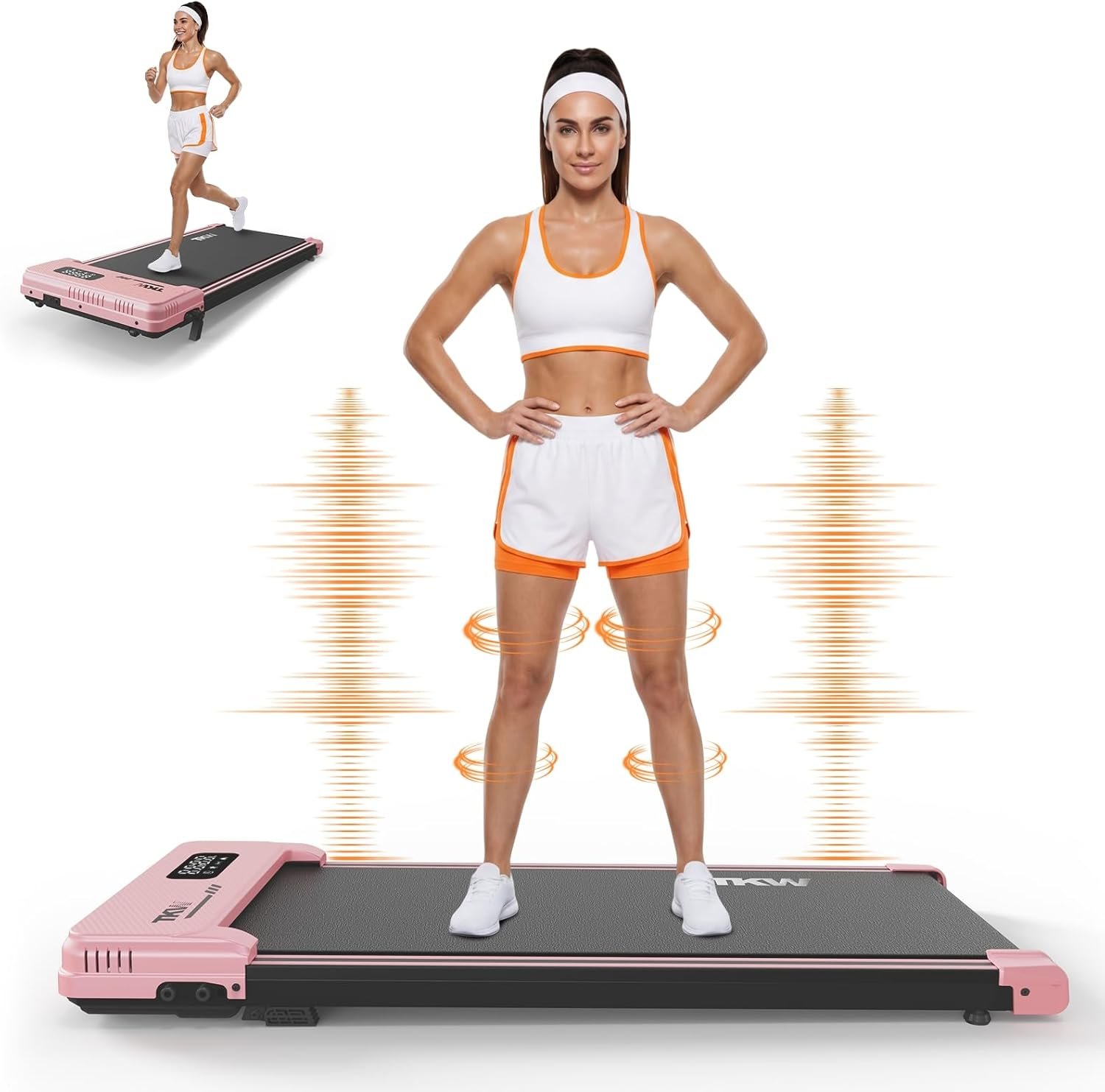 Walking Pad Treadmill with Incline, 3 in 1 Under Desk Walking Pad with Vibration Plates,300lbs Capacity Portable Walking Vibration Pad Treadmill for Home Office