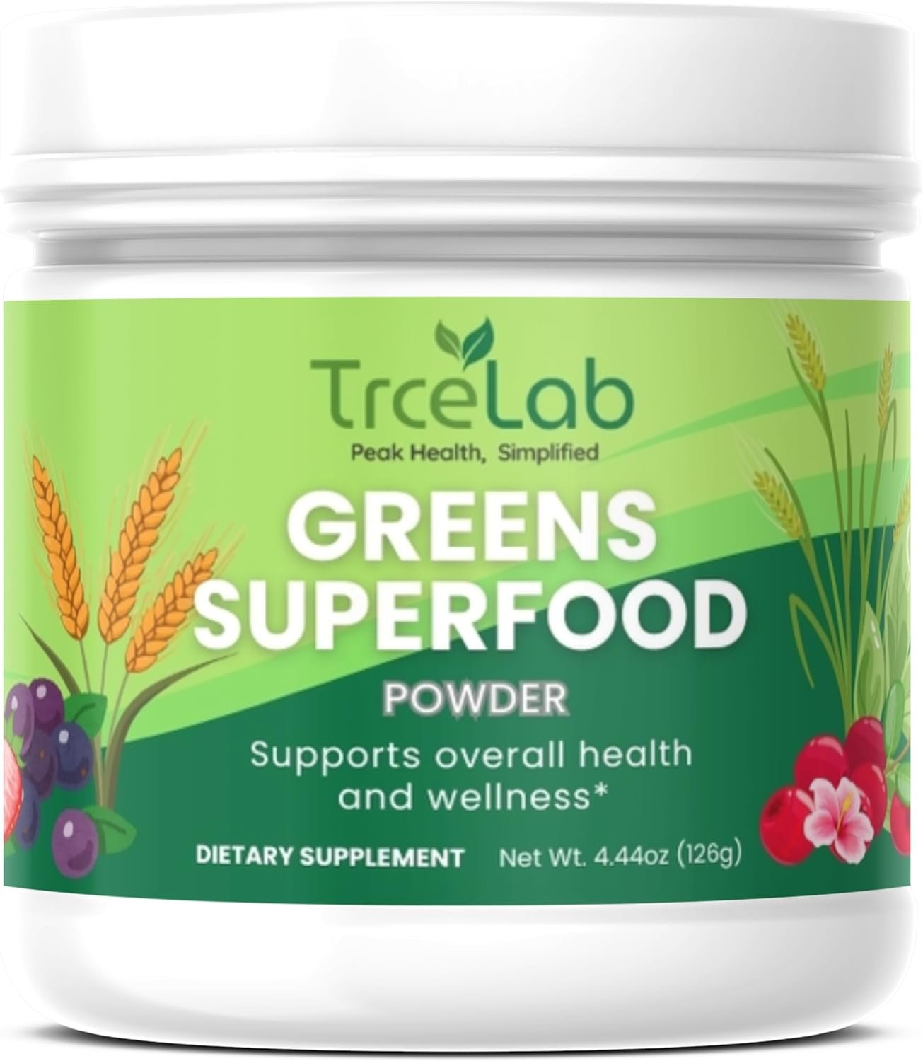 Super Greens Powder with Inulin & Ginger Root – Greens Superfood Powder with Barley Grass, Broccoli, Spirulina, Alfalfa, Wheat Grass – 126g