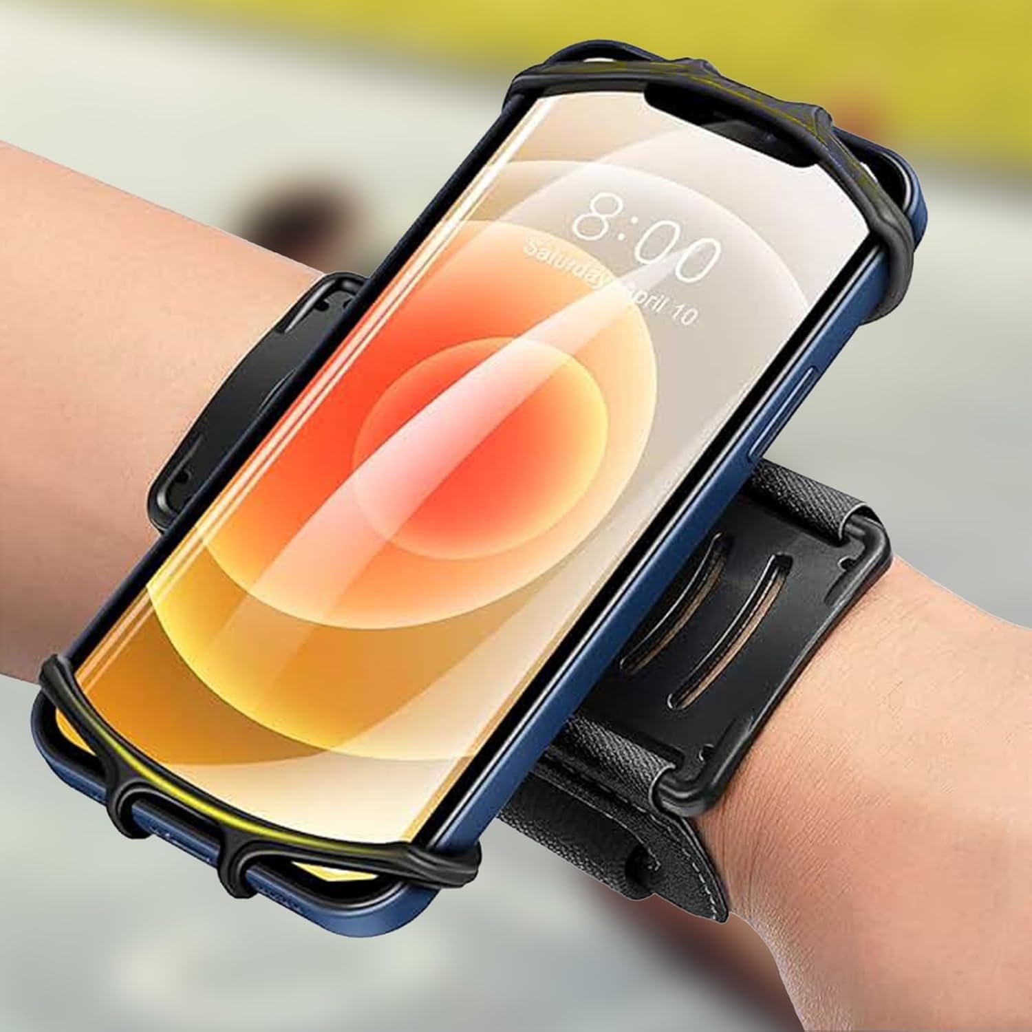 Silicone Phone Armband for Running Gym Adjustable Sports Armband with Secure Smartphone Holder