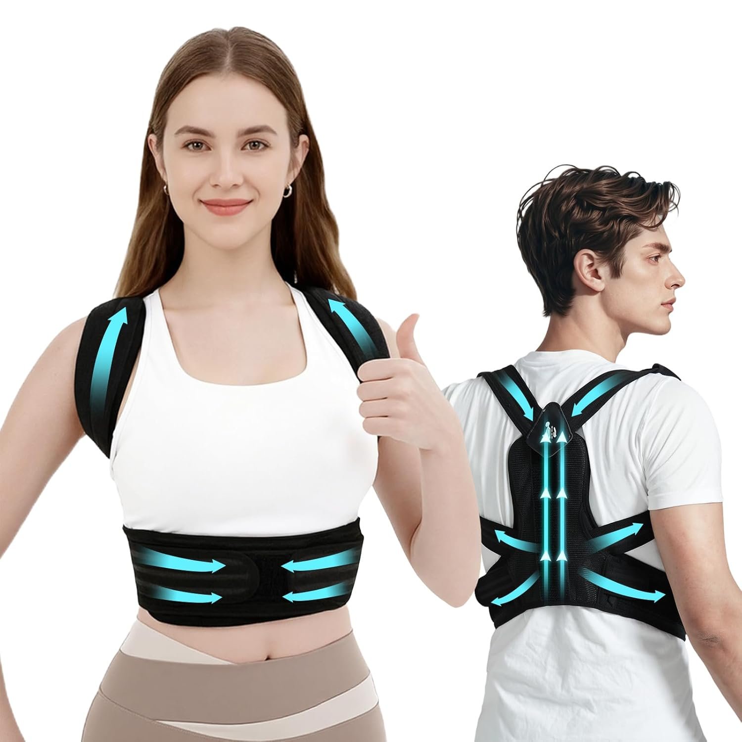Posture Corrector Back Brace for Women and Men, Shoulder Straightener, Adjustable Back Support Brace, Back Pain Relief – Slouching, Scoliosis, Hunchback, Hump, Thoracic, Spine Alignment – with Adjustable Shoulder Straps, Posture Support. Posture Corrector Back Brace – S (Underbust 25”-31”)