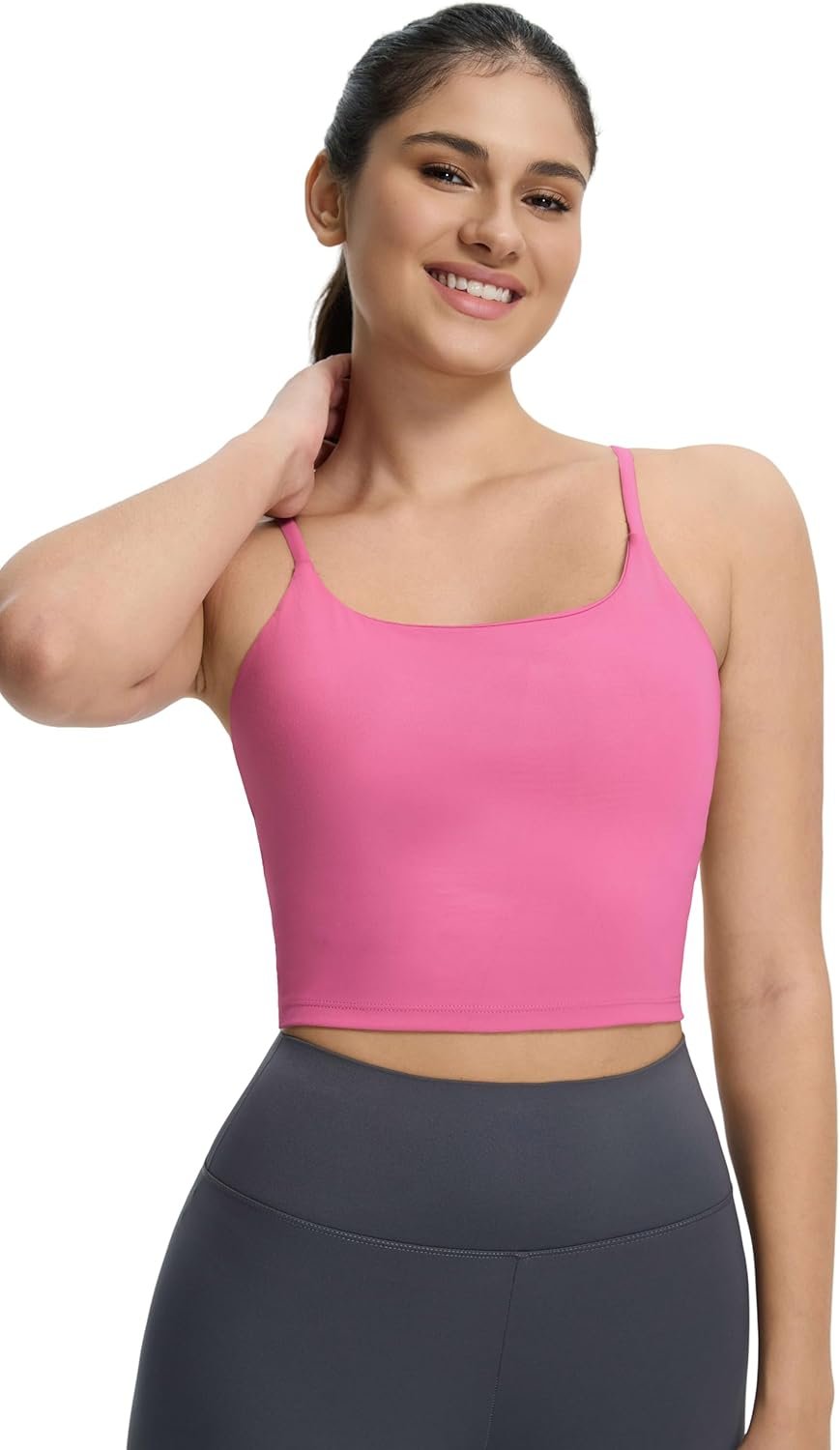 ECOPARTY Wirefree Padded Yoga Sports Bra for Women – Moisture Wicking Quick Dry Workout Crop Tank Camisole
