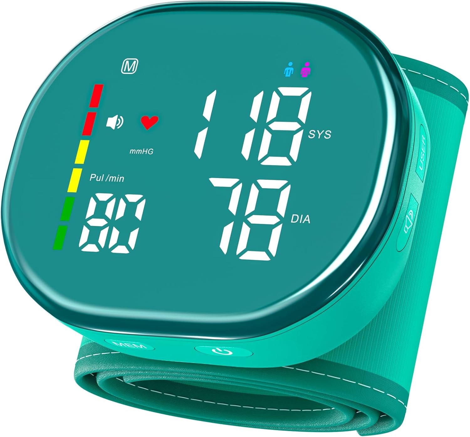 Wrist Blood Pressure Monitor Digital Rechargeable BP Monitor with 2×120 Memory, Carrying Case & Wrist Support, 5.3″-7.7″ Adjustable Cuff, Easy to Use for Seniors & Family Home Use