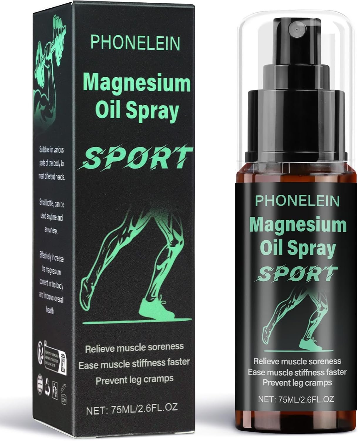 Magnesium Oil Spray – 100% Pure Dead Sea Chloride for Fast Relief of Muscle Soreness, Cramps, and Recovery – Designed for People on Their Feet All Day and Fitness Enthusiasts 2.6 FL OZ