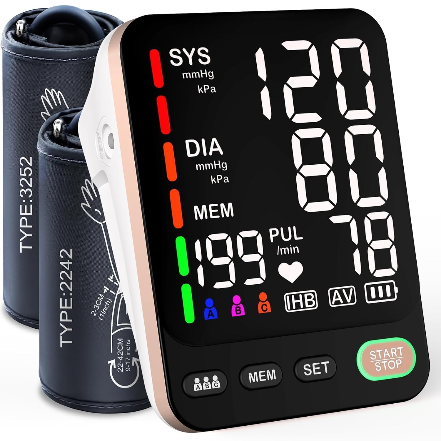 Blood Pressure Monitor, Extra Large 2 Cuffs Accurate Upper Arm Blood Pressure Machine for Home Use, 9-17”&13-21”Adjustable Blood Pressure Cuff, 6 inch Backlit Large Screen /3 User Mode