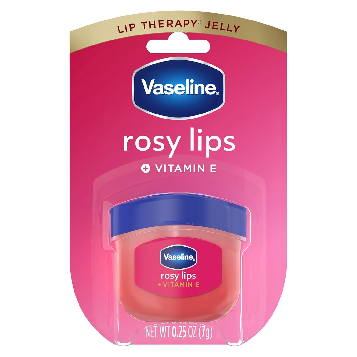 Vaseline Lip Therapy Rosy Lips Mini For Dry, Chapped Lips Moisturizing Tinted Lip Balm 0.25 oz
