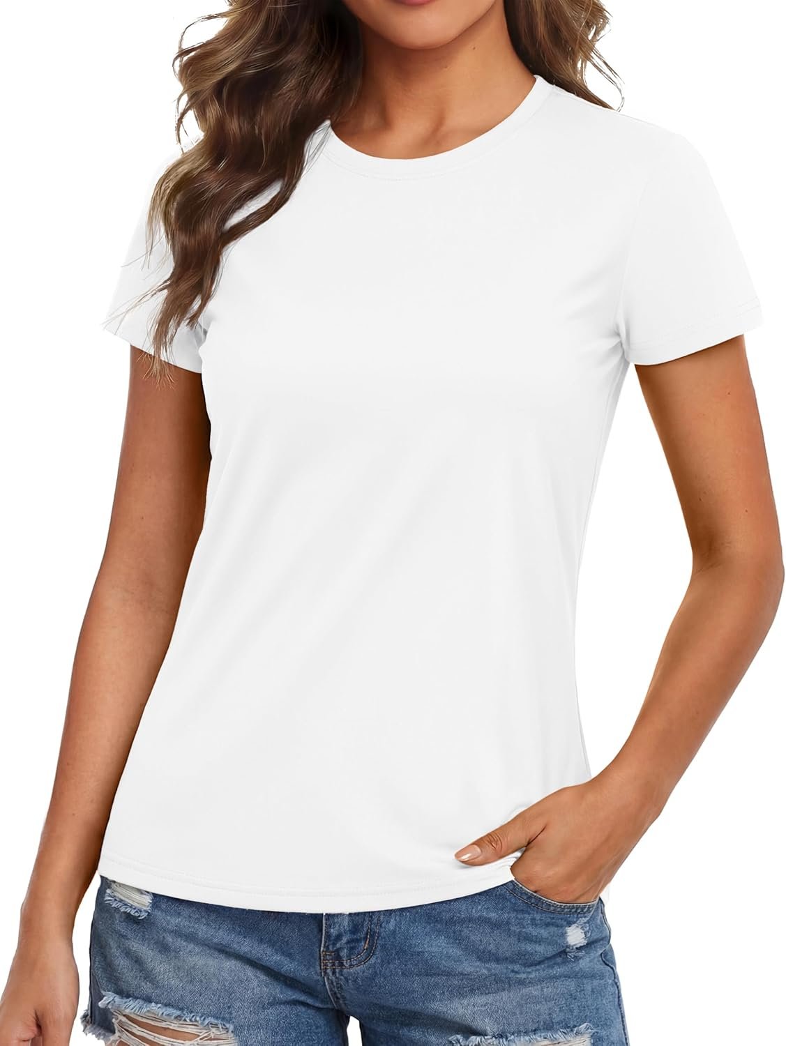 MAGCOMSEN Women’s Workout Tops Short Sleeve Shirts UPF 50+ Quick Dry Athletic Sun Protection Rash Guard for Women