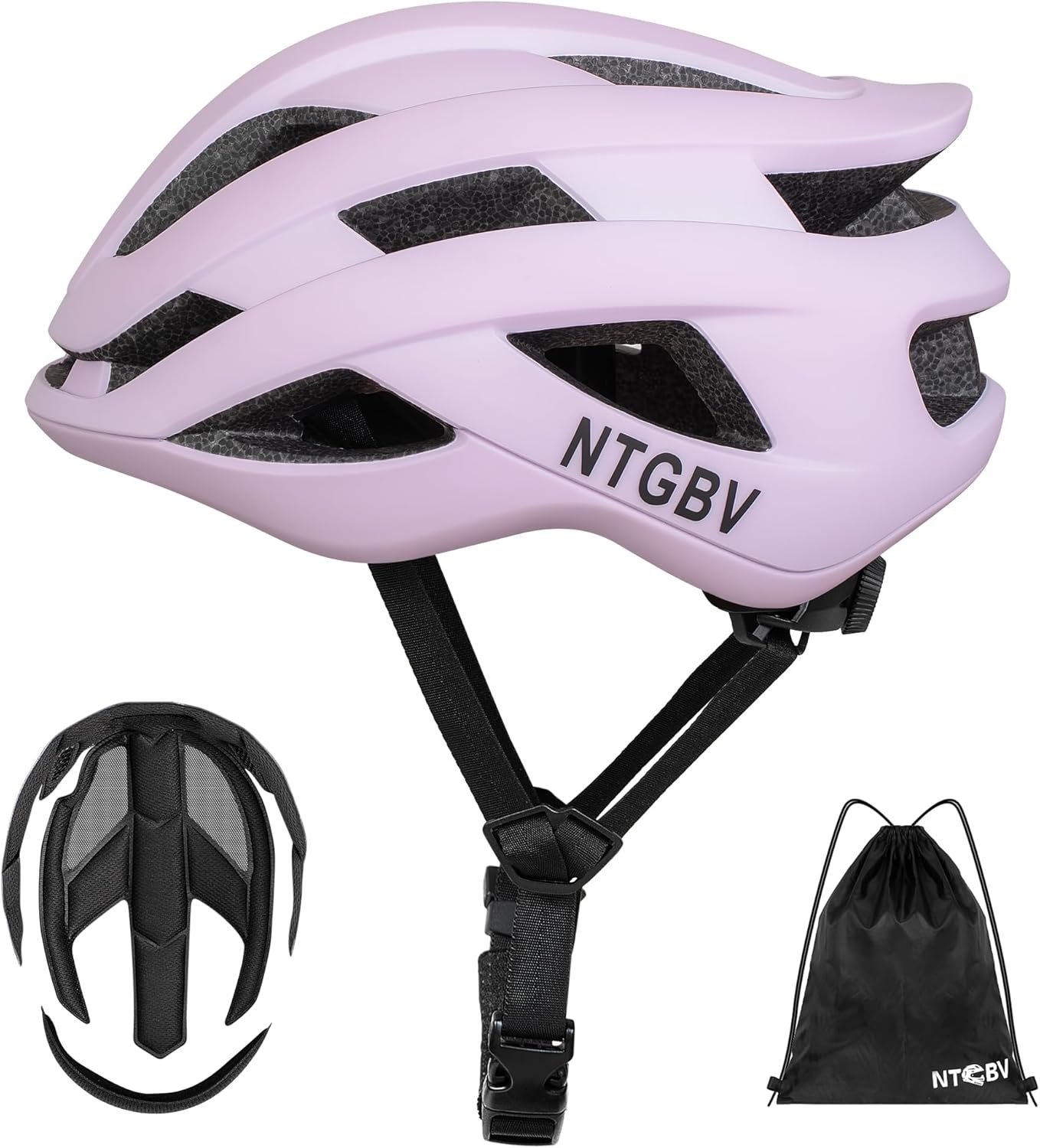 Adult Bike Helmet for Men/Women with Helmet Bag 2Removable Moisture Liners Adjustable Dial Comfort Fit Lightweight Shockproof CPSC Safety Certified for Road/Urban-Commute/MTB