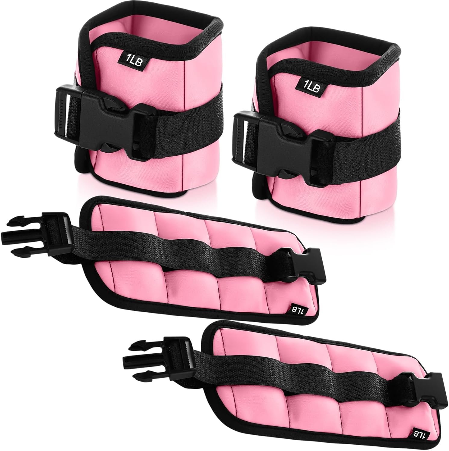 Hollowfly 2 Pairs Ankle Wrist Weights for Land or Aquatic Exercise Aqua Cuffs Aqua Aerobics Fitness Bands for Ankle and Wrist Adjustable Weights for Swimming Pool Workout Equipment