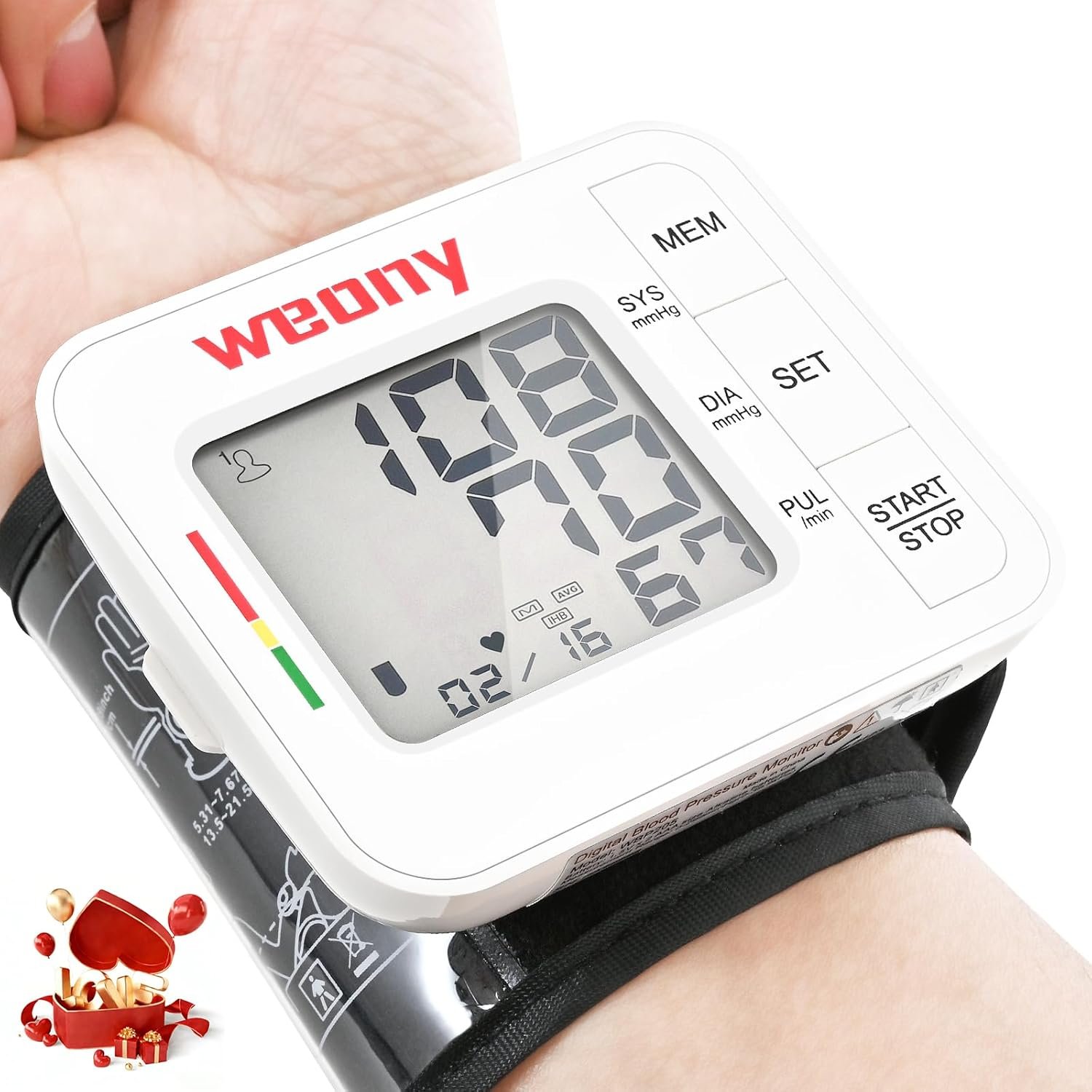 Blood Pressure Monitor for Home Use,Automatic Wrist Blood Pressure Monitor,Adjustable Wrist Blood Pressure Cuff (5.3-8.5”) 2 * 90 Memory Digital Blood Pressure Machine with Carrying Case