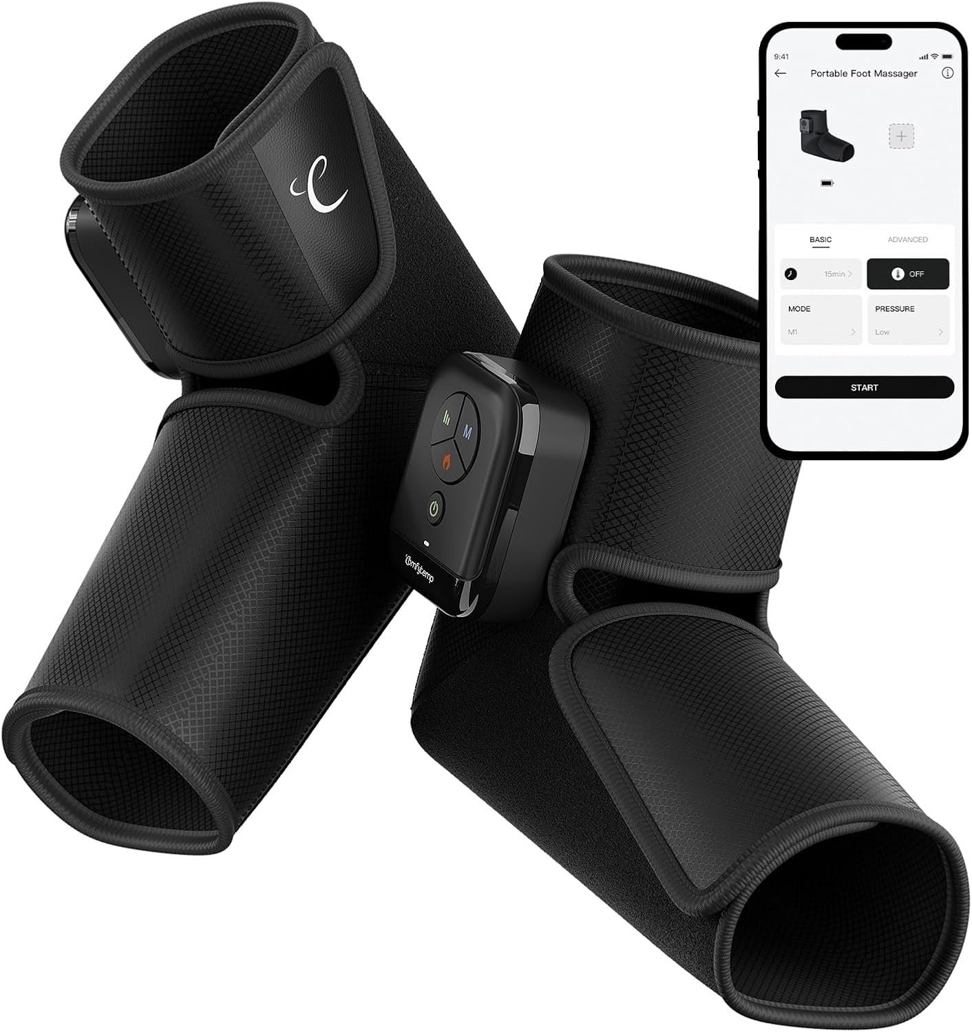 Comfytemp Portable Air Compression Foot Massager with Heat, FSA Eligible HSA, Cordless Foot and Ankle Compression Boots for Circulation and Pain Relief, Ideal for Mom Dad Seniors (Fit Size 6 to 10)