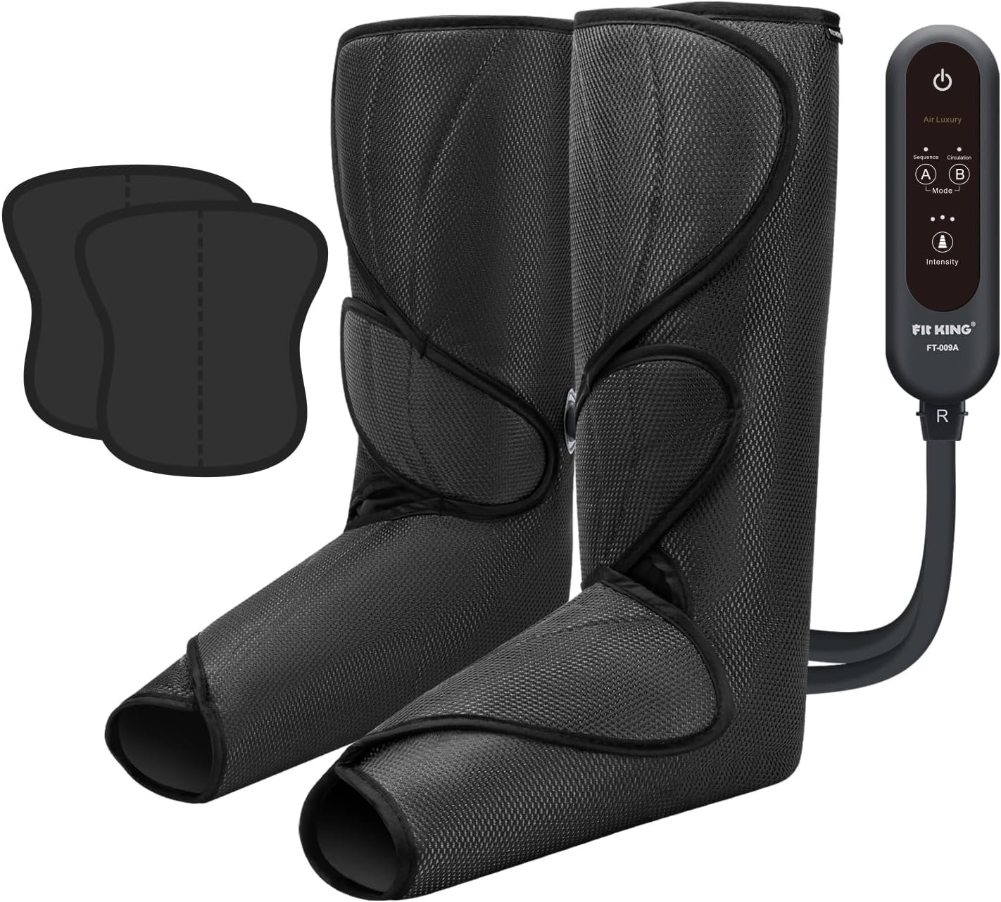 FIT KING Leg Massager for Circulation and Pain Relief, Air Compression Leg and Foot Massager to Relieve Pain Swelling Edema with 2 Size Extensions- Great Gift for Wife Mom and Friend