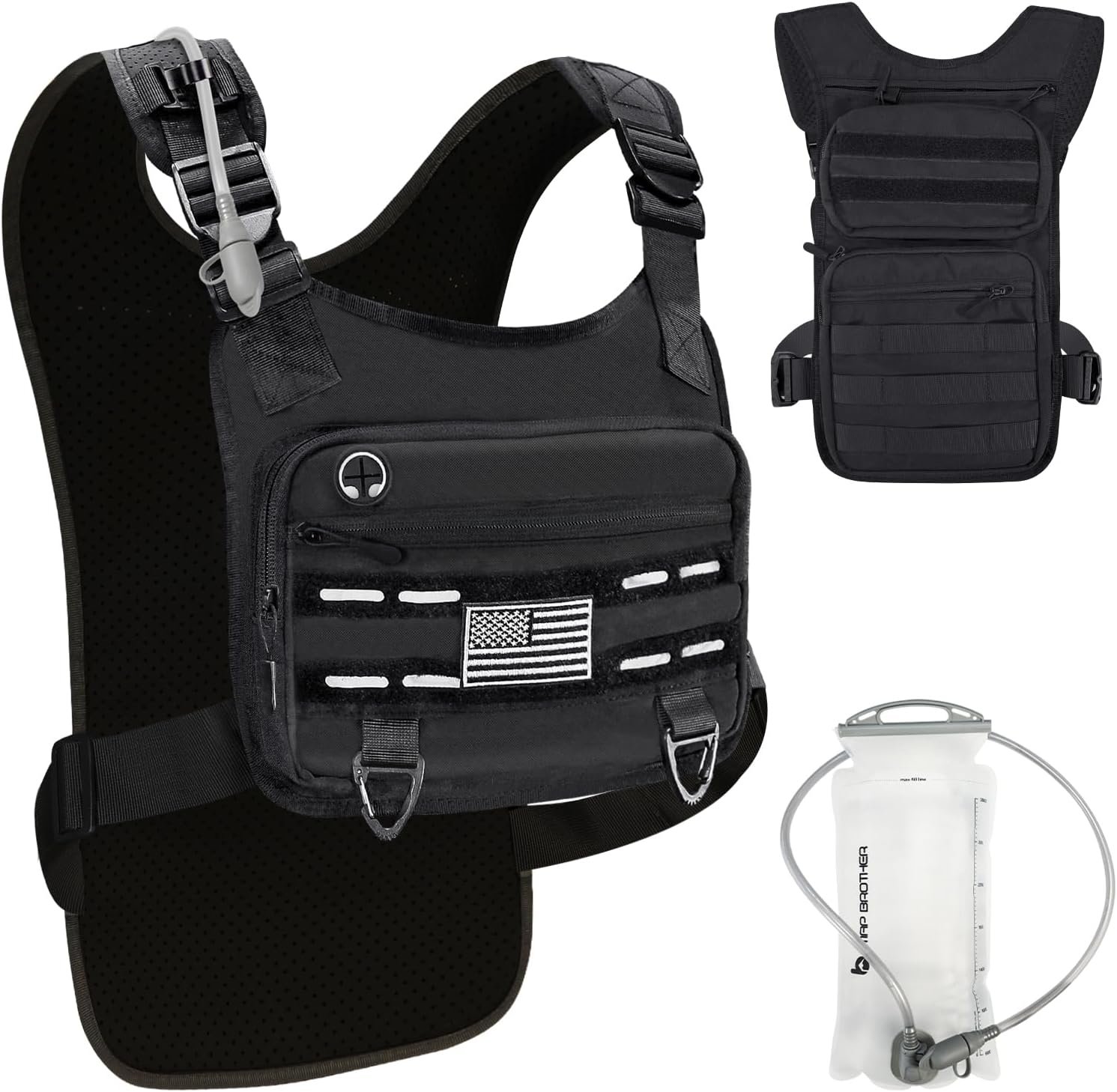 PORTHOLIC Running Vest for Women Men with 500ml/1.5L Water Bottle |Adjustable Hydration Vest with Water Bladder |Reflective |Lightweight |Muti-Pockets |Breathable for Running Accessories for Hiking