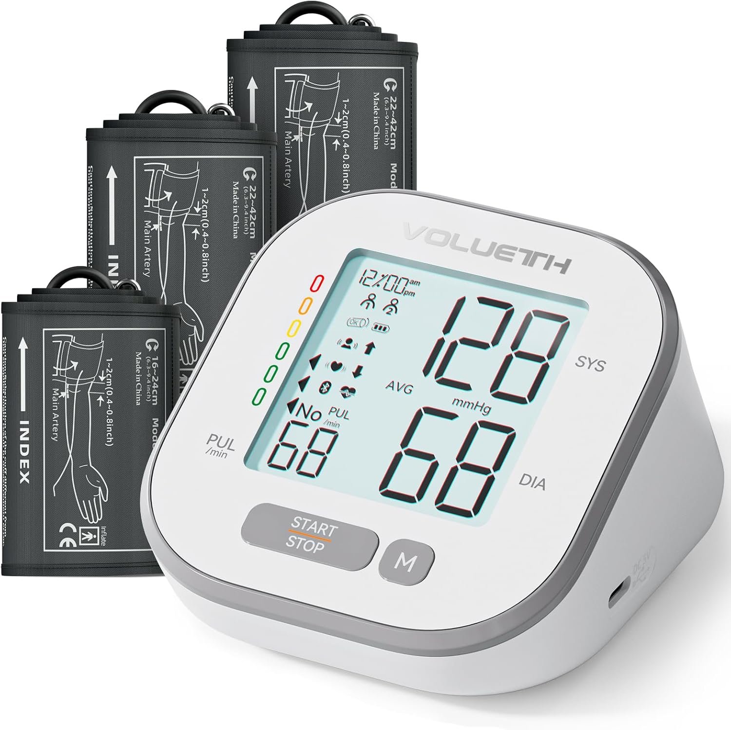 Pediatric Blood Pressure Cuff, Blood Pressure Machine for Home Use – 3 Size Cuffs, Small 4″-8″, Medium 6″-10″ and Large 7″-17″, Perfect for Family Health Monitoring
