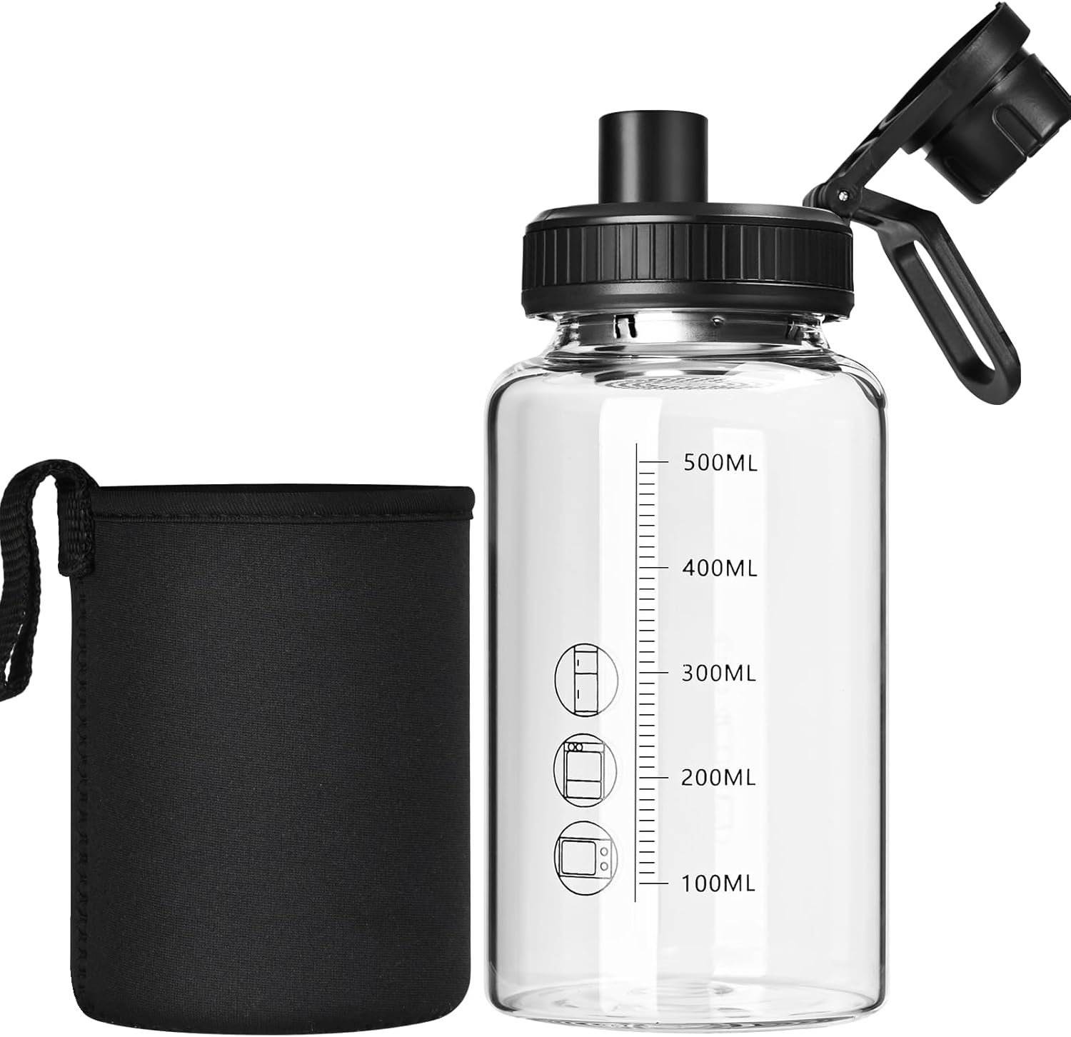 Glass Shaker Bottle,22oz BPA-Free Odorless Shaker Bottle with 304 Stainless Steel Ball and Removable Cleaning Brush for Fitness Protein Mixes(1Pack)
