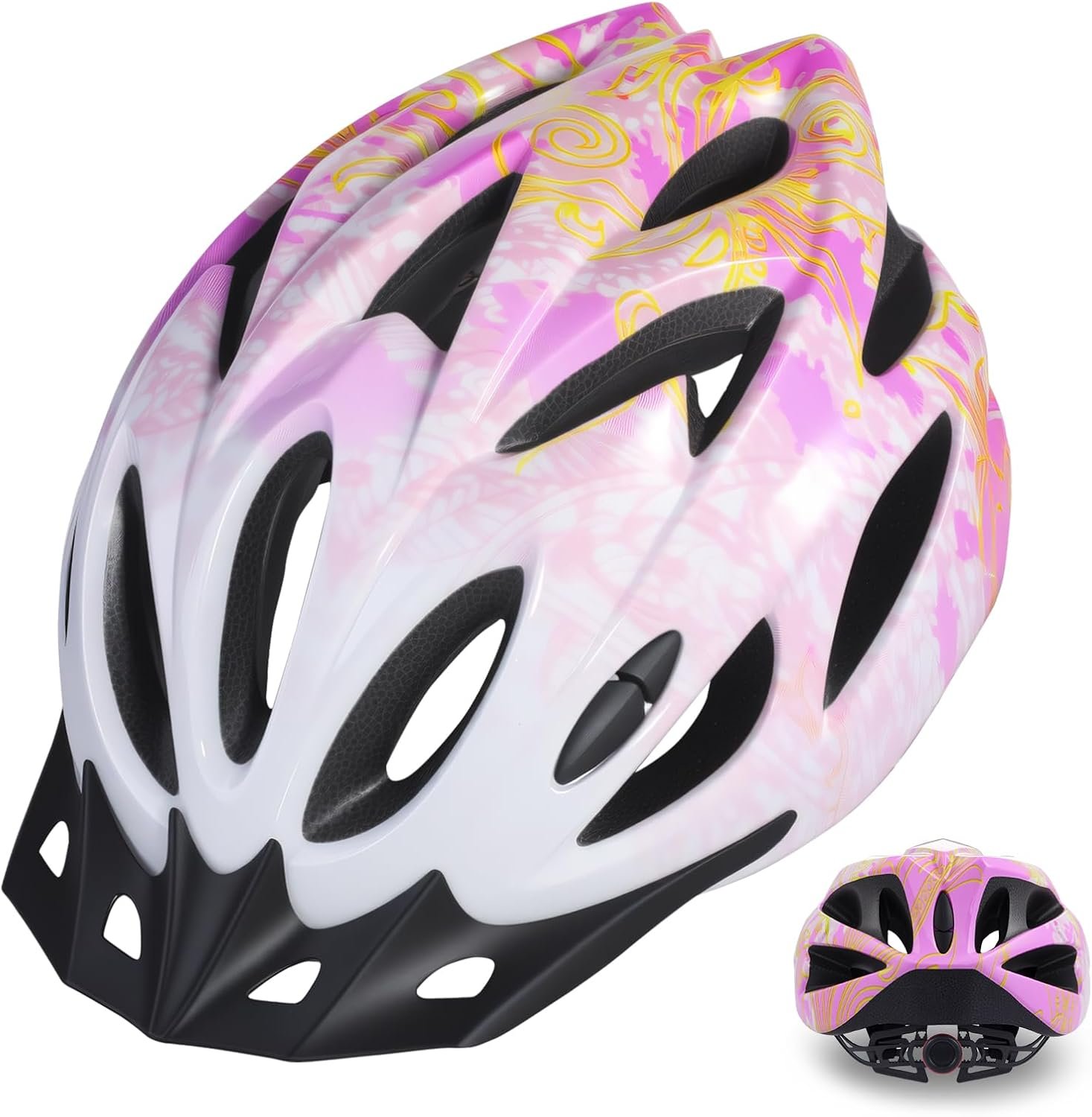 Zacro Bike Helmet Adult Men Women – CPSC Safety Certified Lightweight Bicycle Helmet with Detachable Sun Visor, Mountain Bike Helmet Suitable for Men Women Adults Youth