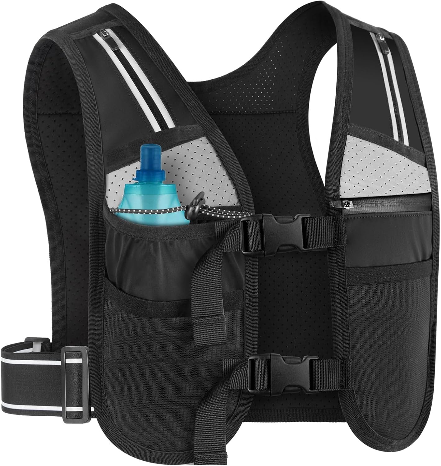 HUANLANG Running Vest for Women Men,Lightweight Hydration Runners Vest Breathable Reflective Hydration Pack for Marathon Hiking Running Trail
