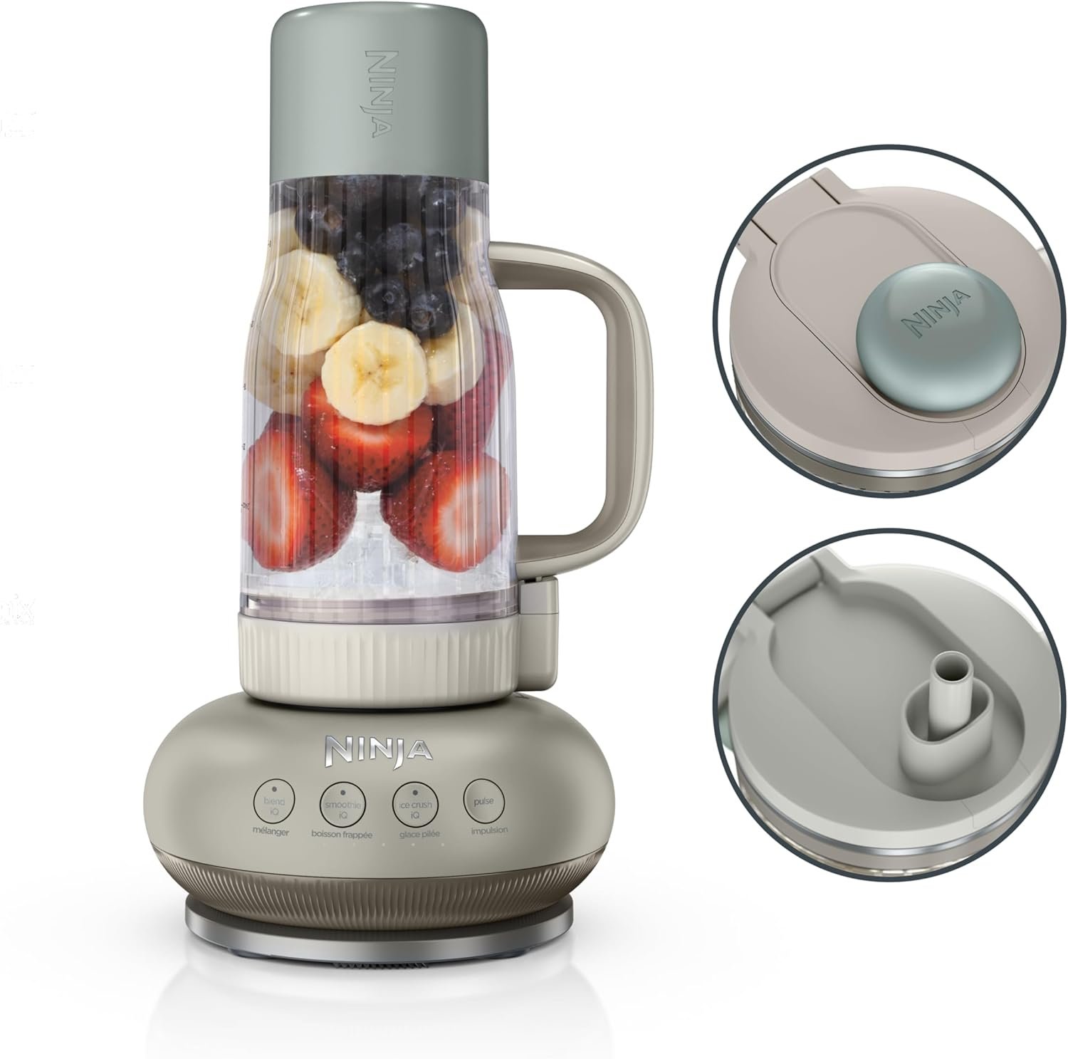 Ninja Blendboss Personal Blender | For Smoothies & Frozen Drinks | 1200-Peak-Watt | 26-oz. Travel Tumbler with LeakProof Chug Spout & Detachable Straw | Auto-iQ | Stone Mint | DB351ST