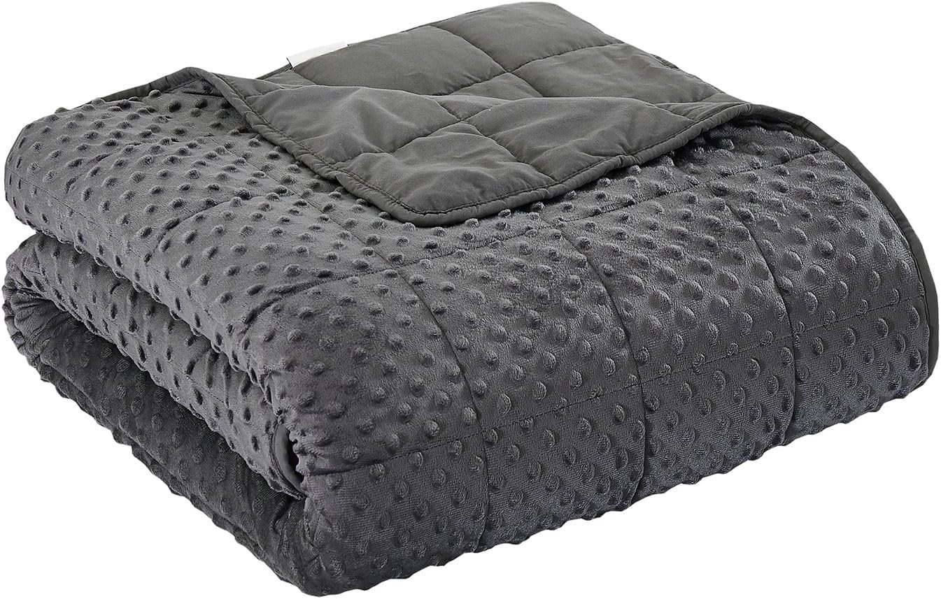 Weighted Blanket for Women and Men, Comfortable and Soft Throw Weighted Blanket with Premium Glass Beads for All Season 15 lbs 48″x72″, Grey