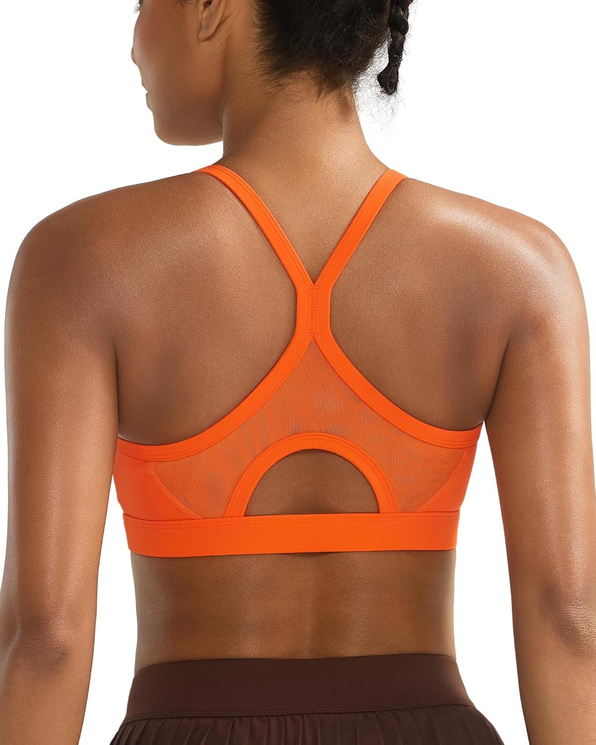 RUNNING GIRL Sports Bra for Women,Y Back Molded Cup Medium Impact Sports Bras with Sewn in Pads
