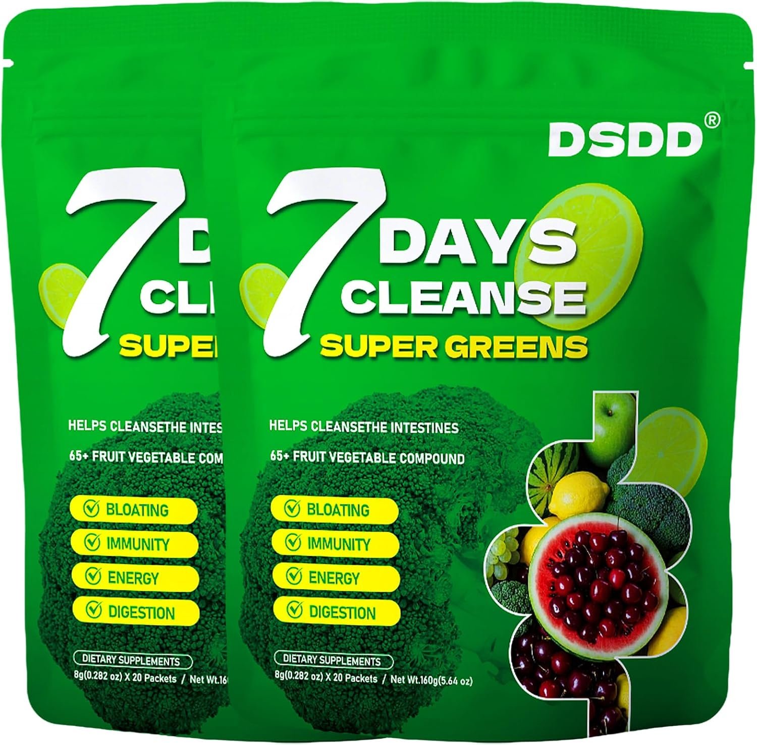 Organic Super Greens Powder for Intestinal Health, Superfood Greens with Probiotics, Moringa, Spirulina,Gluten Free Supergreens for Boosting Energy,Bloating Relief for Women 40 Servings