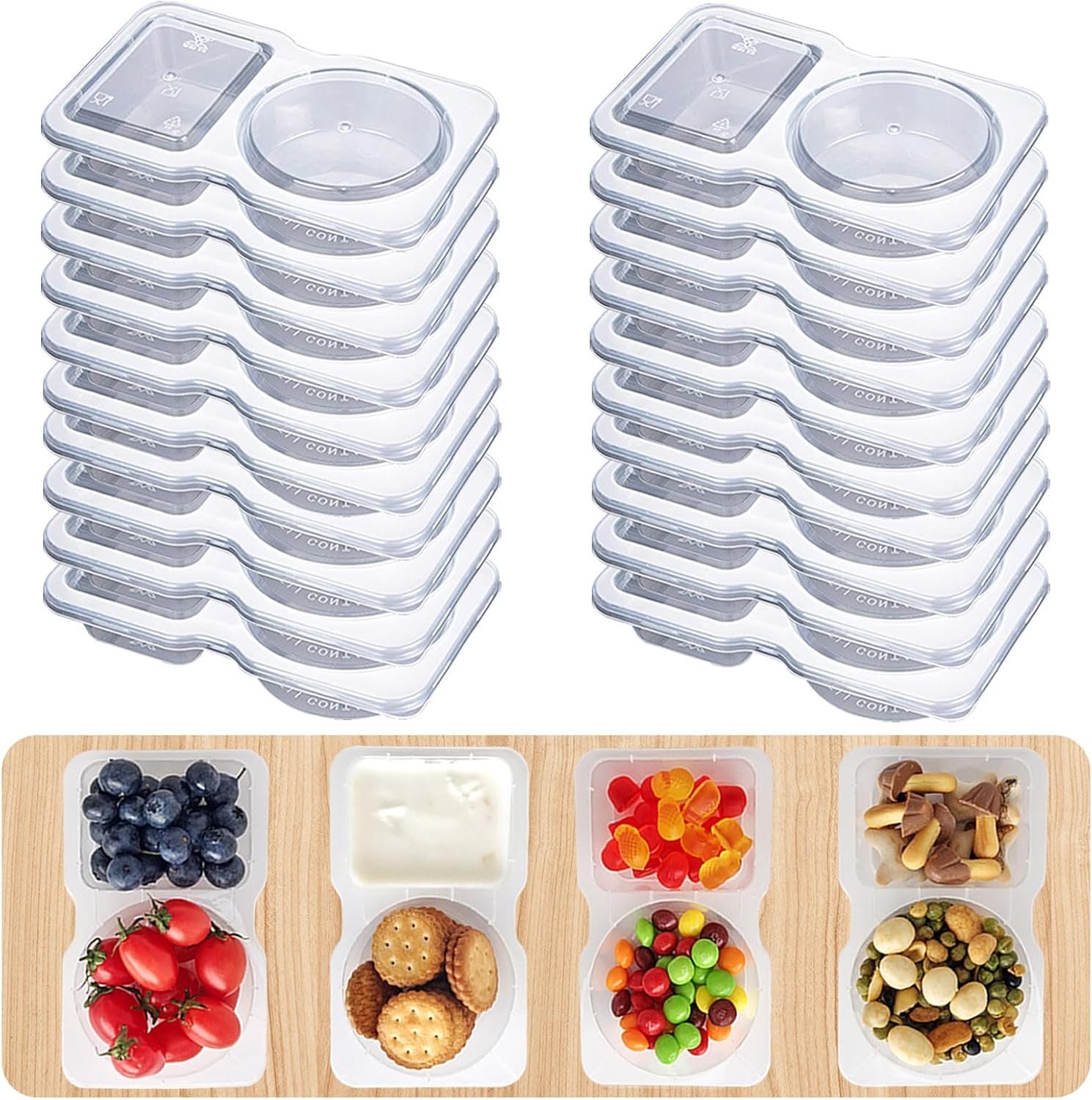 Obfuscate 20Set Snack Containers,Reusable Snack Containers with Lids,Snack Pack Containers for Portion Control and Meal Prep Lunch Containers for School Office Travel