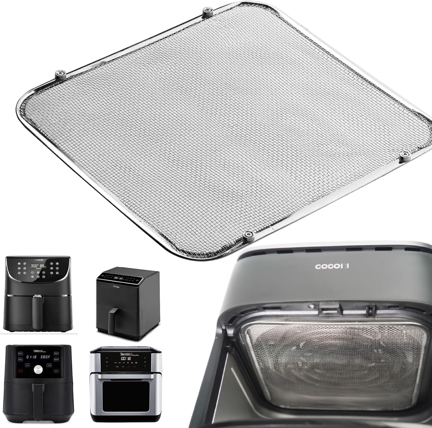 Magnetic Coil Covers Splatter Screen Compatible with Cosori TurboBlaze 6-6.8QT Instant Pot 6/10T Air Fryer – Heating Element Protection Extends Lifespan – Blocks 95% Grease & Smoke