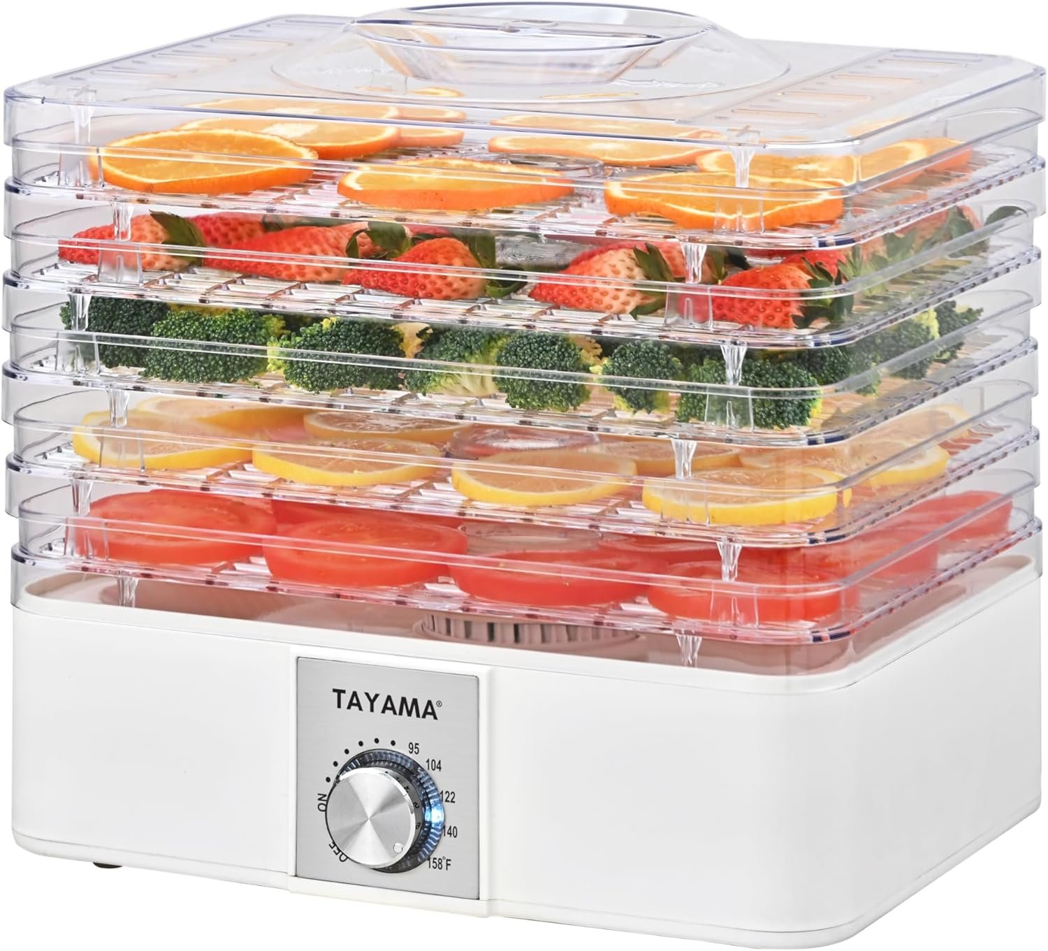 Tayama 5-Tray Stackable Clear Food Dehydrator