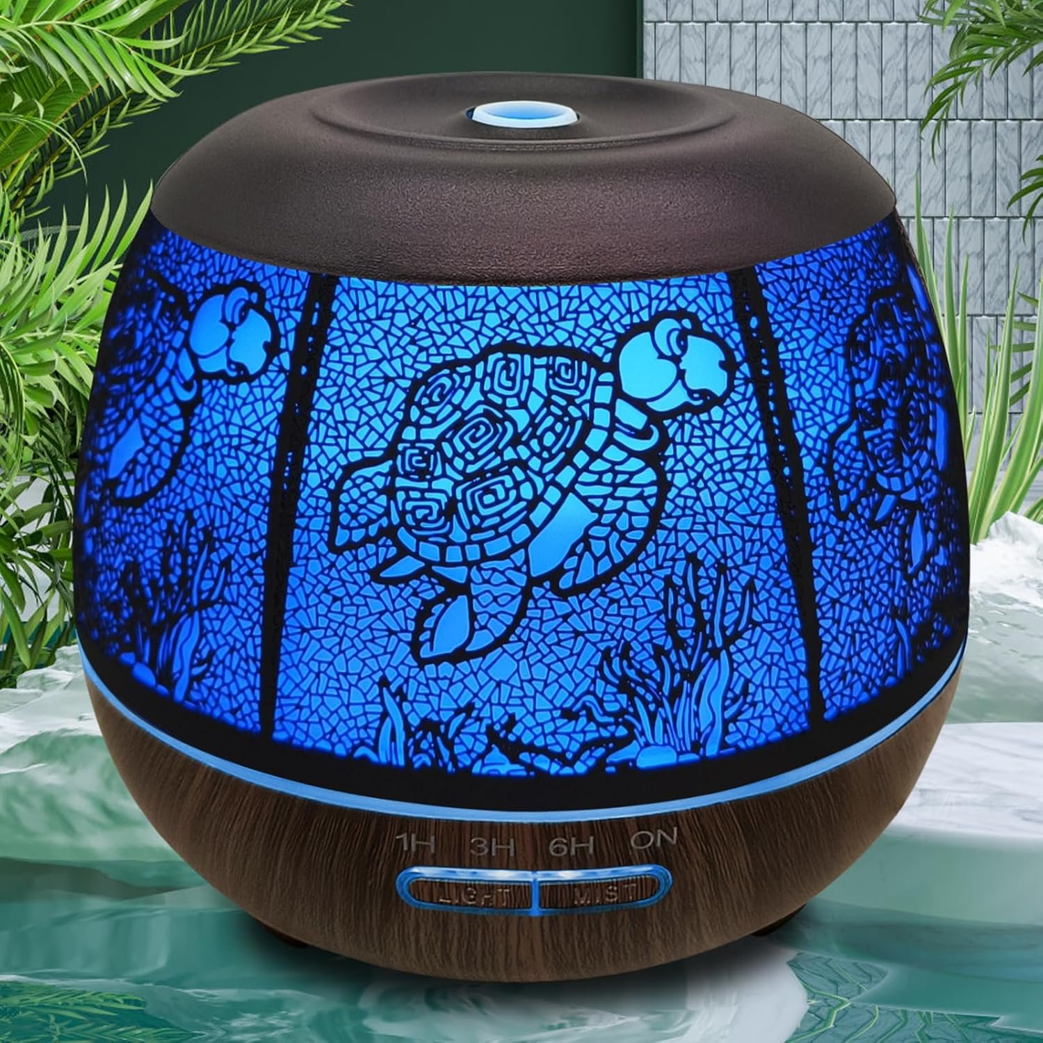 Essential Oil Diffuser for Home,500ML Aromatherapy Diffusers for Essential Oils Large Room with Cool Mist Humidifiers for Bedroom,7 Colors Changed & 3 Mist Mode Automatic Shut-Off – Turtle