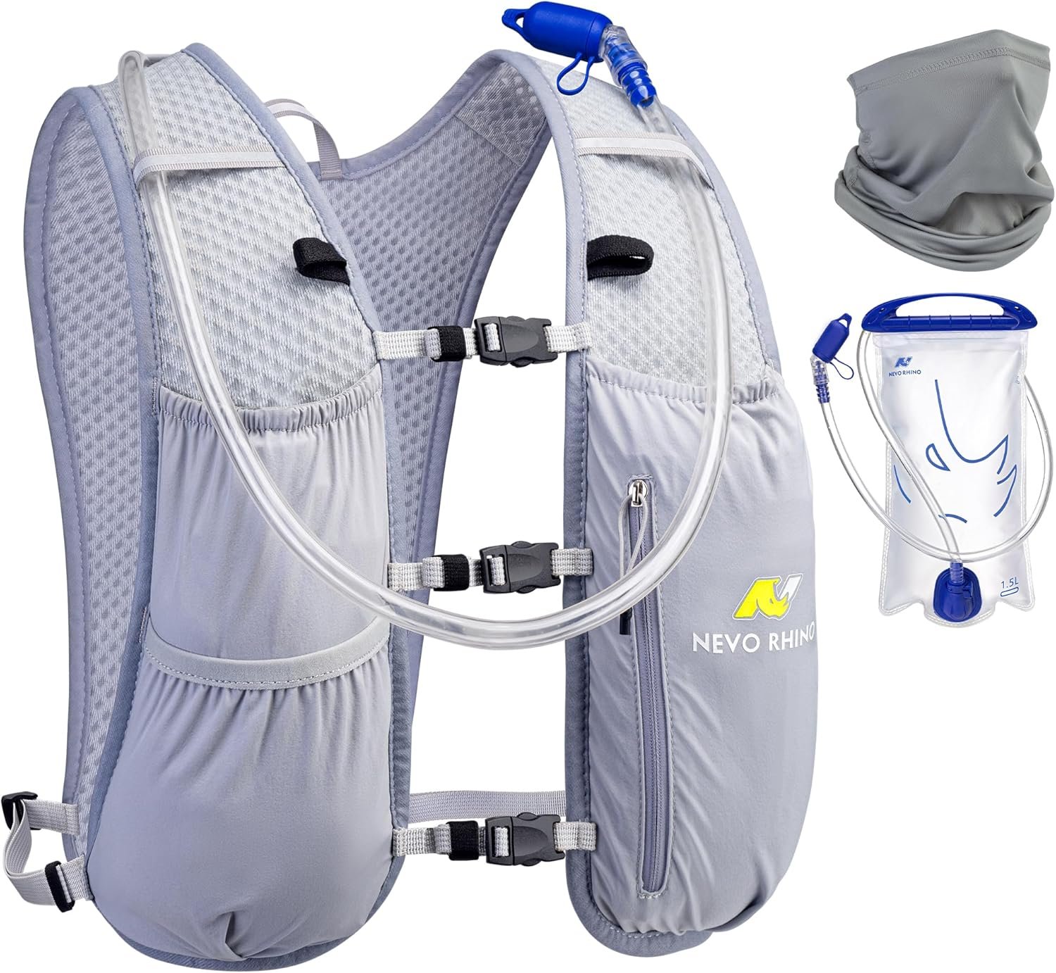N NEVO RHINO Running Hydration Vest for Women 1.5L Water Bladder Backpack 5L Small -Lightweight Breathable Hydration Vest for Hiking Trail Running Cycling Marathon for Women