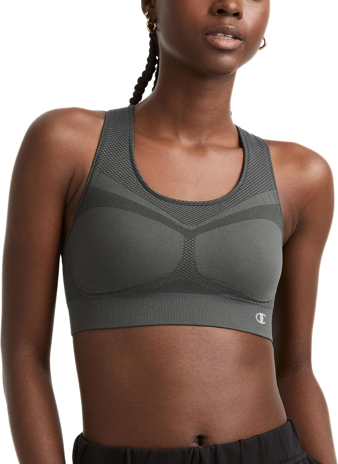 Champion Women’s The Infinity Racerback Sports Bra, Moderate Support, Seamless, Moisture-Wicking