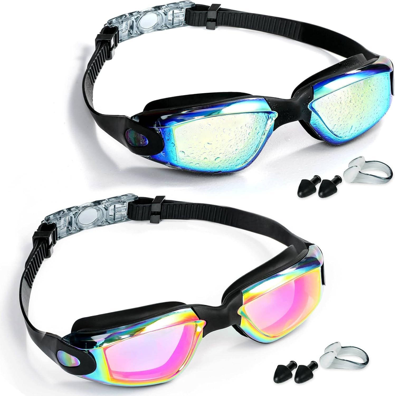 EWPJDK Swim Goggles – 2 Pack Swimming Goggles Anti Fog No Leaking For Adult Women Men