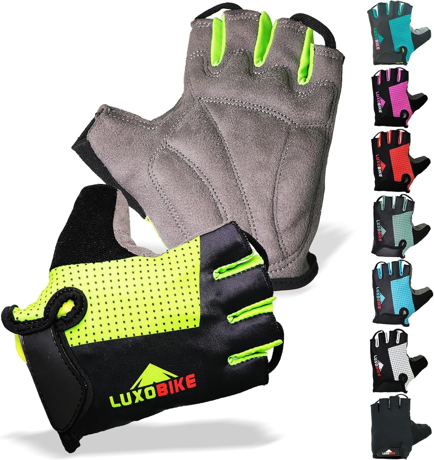 Bike Gloves for Men Cycling Biking Gloves Women – Padded Shock Absorbing Bicycle Riding, Anti-Slip Breahtable Half-Finger ‘s for Mountain Biker Ebike