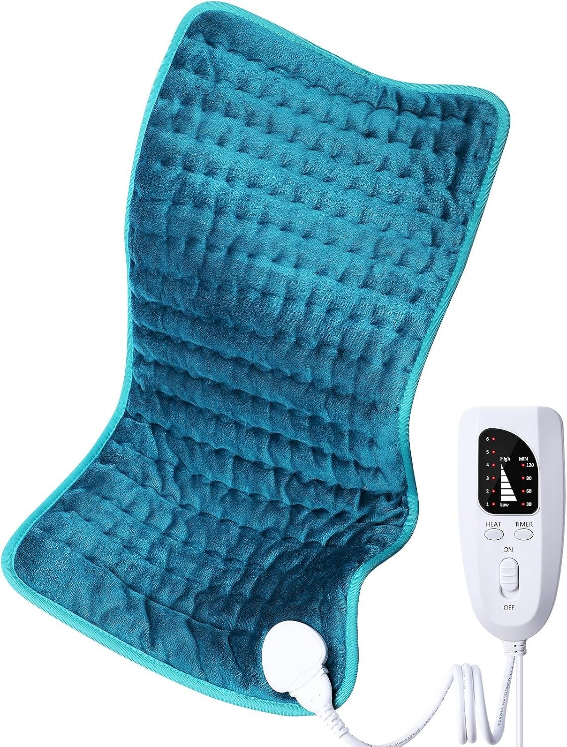 Heating pad for Back/Shoulder/Neck/Leg Pain Relief, Heating Pads for Period Cramps, 6 Fast Heating Settings, Auto-Off, Machine Washable, Birthday Gifts for Women Mom, Extra Large 12″x24″, Blue