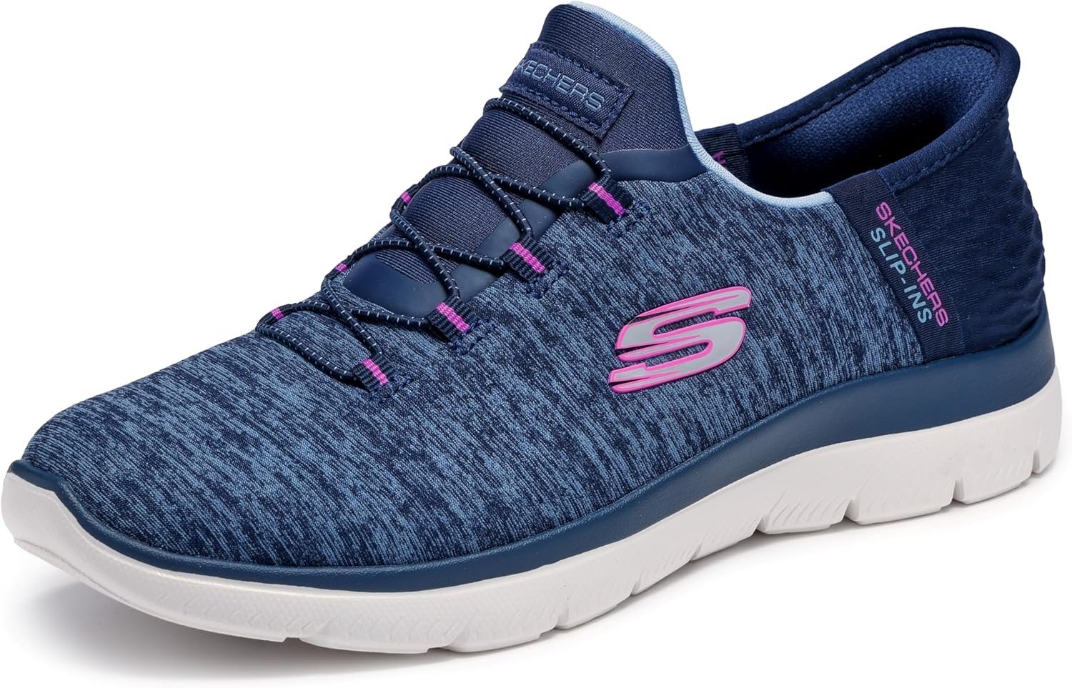 Skechers Women’s Summits – Dazzling Haze Hands-Free Slip-Ins – Memory Foam Insole, Heel Pillow, Vegan Materials Sneaker