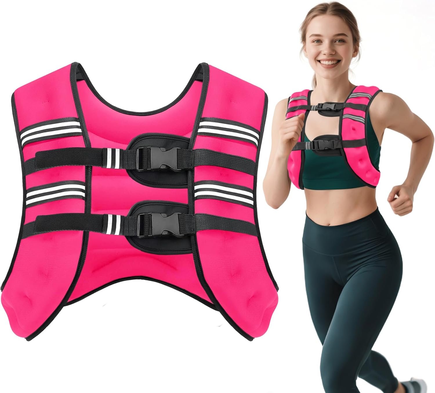 Ragebby Weighted Vest, 6lb/8lb/12lb/16lb/20lb/30lb for Men, Women with Reflective Stripe, Weight Vests Adjustable for Workout, Strength Training, Running, Fitness, Muscle Building, Weight Loss clearance