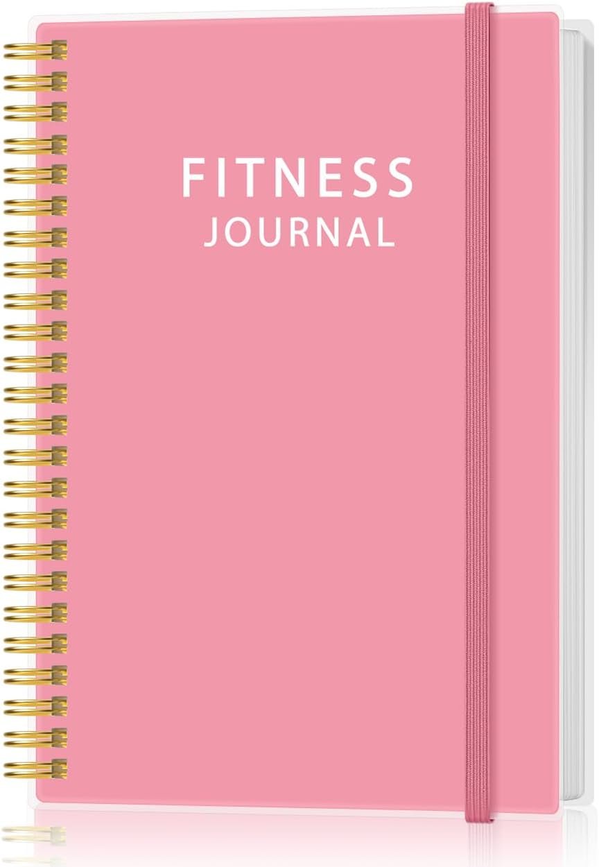 Fitness Journal for Women & Men – A5 Workout Journal/Planner Daily Exercise Log Book to Weight Loss, Gym, Muscle Gain, Bodybuilding Progress – Daily Personal Health & Wellness Tracker, Spiral-Bound, 5.8″ x 8.3″, Pink