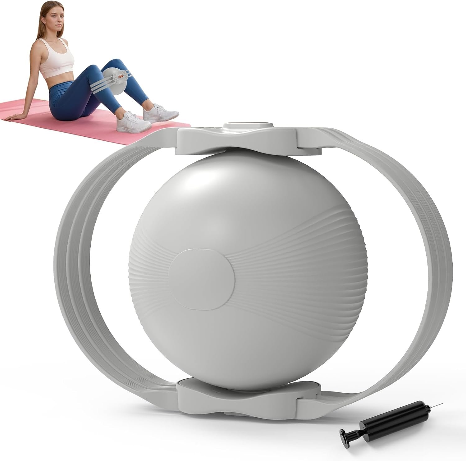 HOTSWEAT Thigh Exerciser, Inner Thigh Exerciser, Thigh Trainer Kegel Exerciser for Women with Adjustable Resistance, Thigh Toner Workout Equipment Pilates Ball for Home Gym